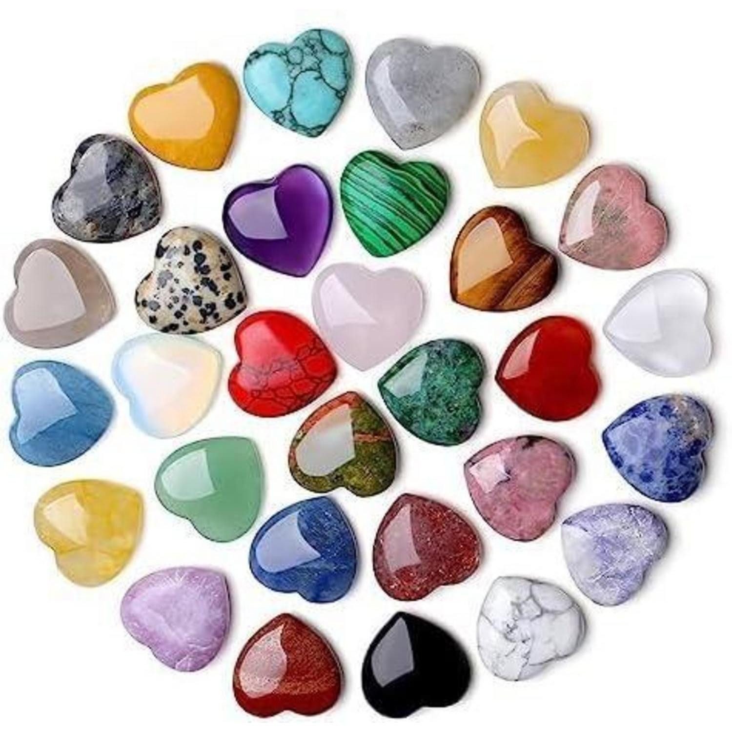 LuxusKollektion Stein Kristall Herzen Edelsteine 30PCS Dekosteine B-multi-30pcs