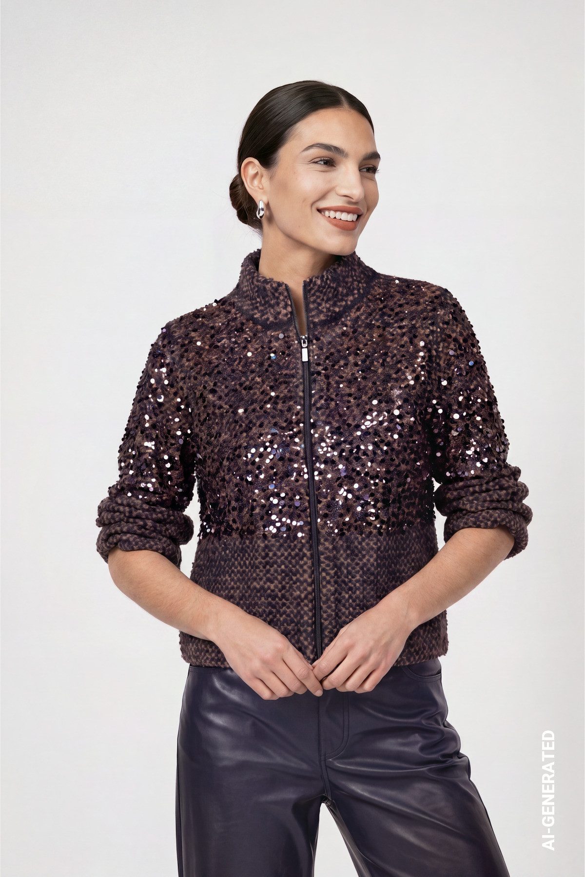 Monari Strickjacke Regular fit mit Stehkragen