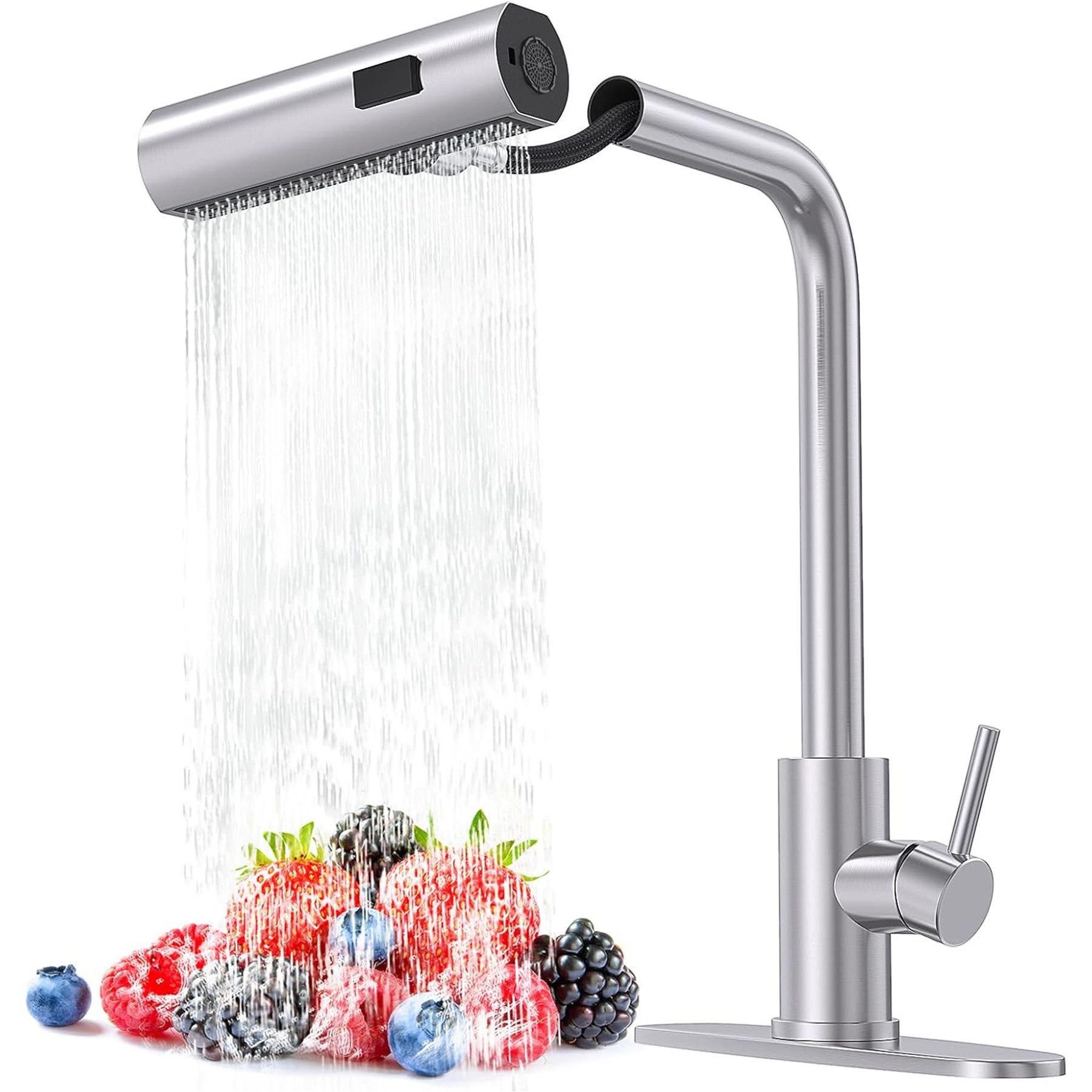 Mutig Küchenarmatur Wasserhahn Küche Ausziehbar,Waterfall Hochdruck Küchena günstig online kaufen