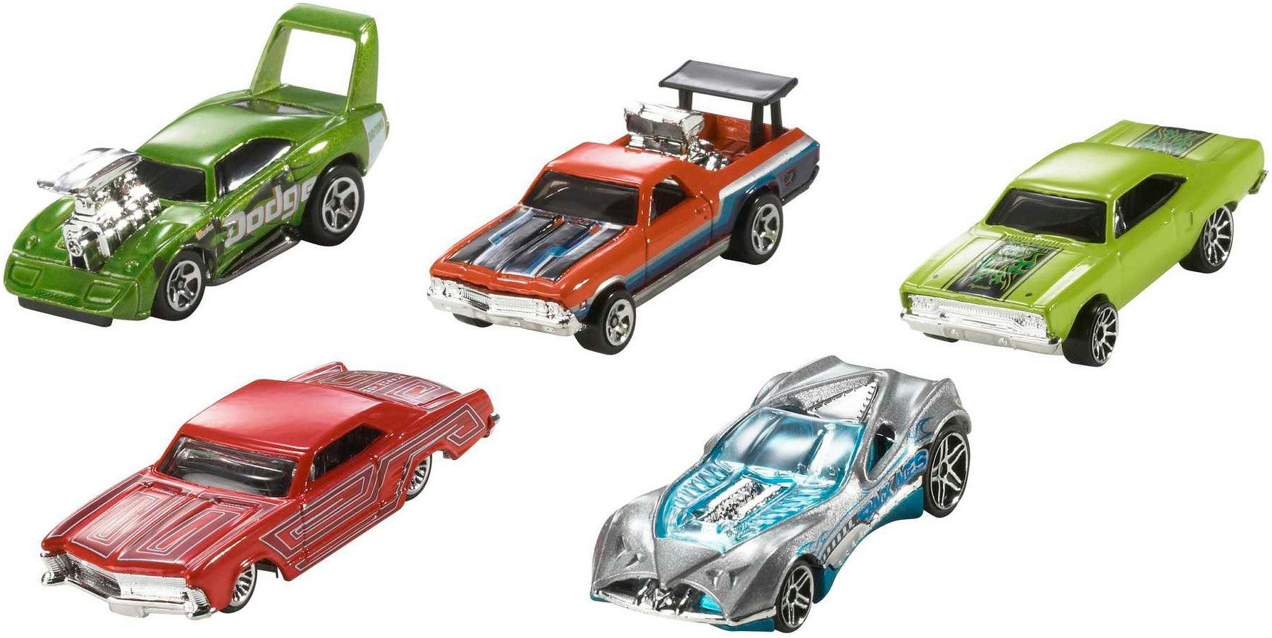 Hot Wheels Spielzeug-Auto Hot Wheels Set mit 10 Fahrzeugen, (Set, 10-tlg), im Maßstab 1:64, sortiert
