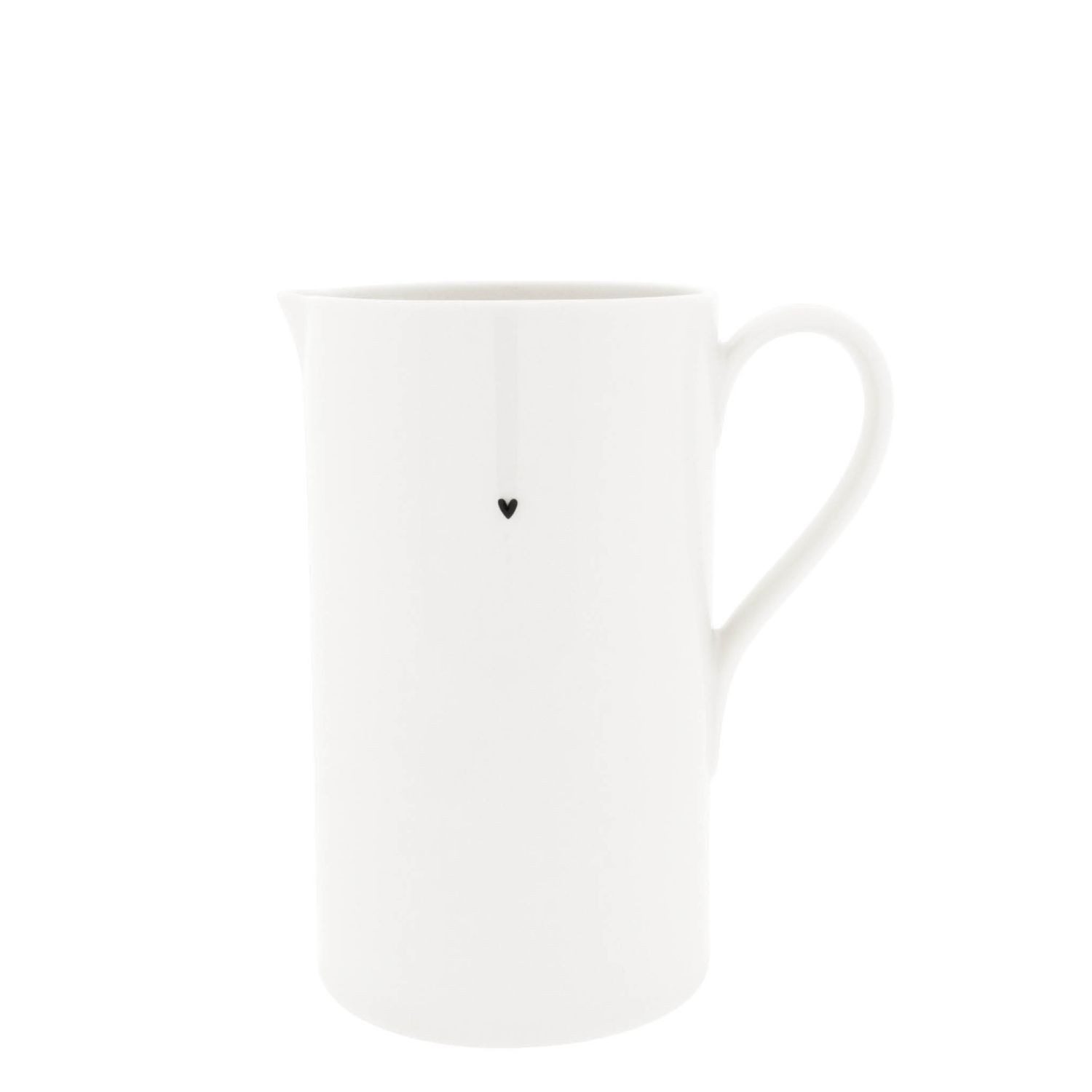 Bastion Collections Karaffe schwarzes Herz, Spülmaschinengeeignet, Weiß, Herz, H: 20cm