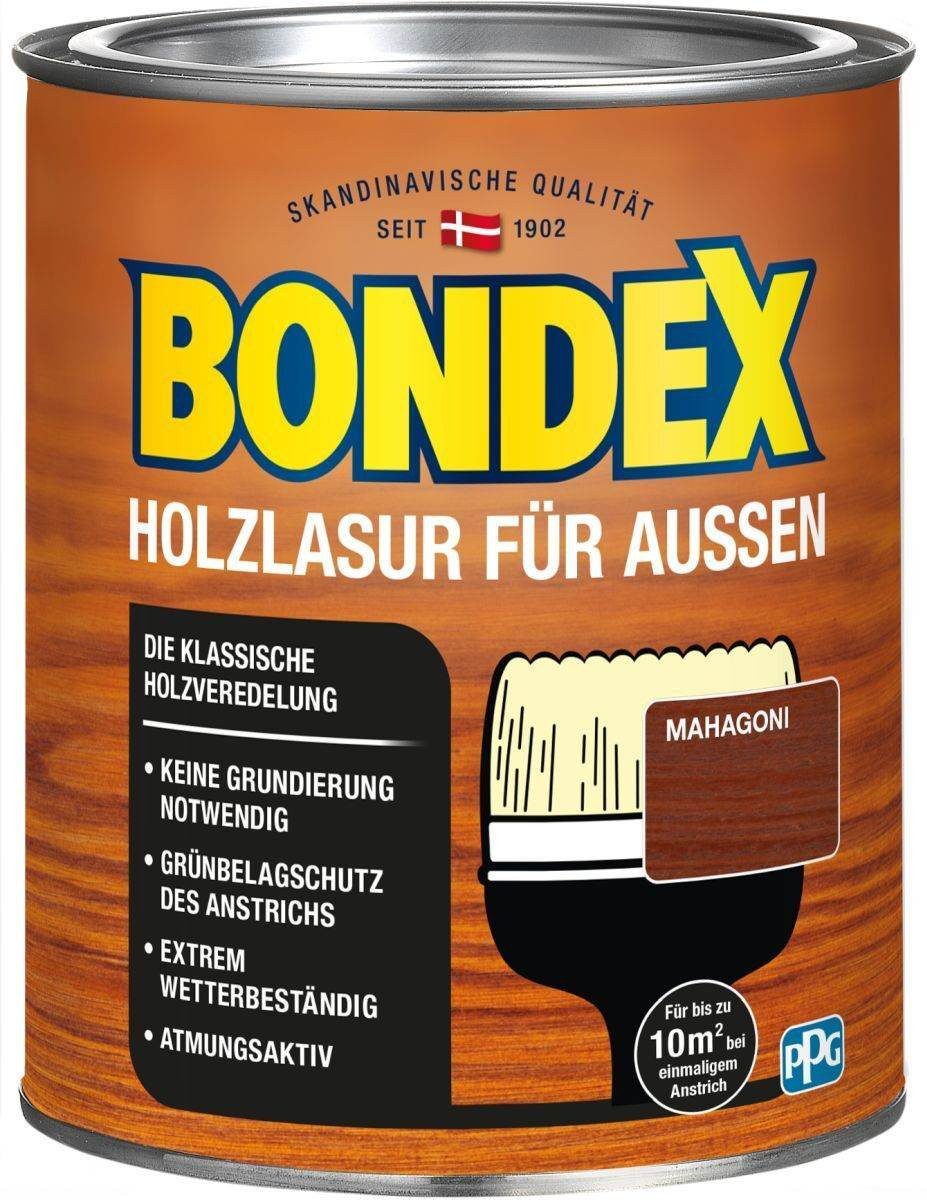 Holzschutzlasur Bondex Holzlasur für Außen, witterungsbeständig, 0,75 l, Mahagoni