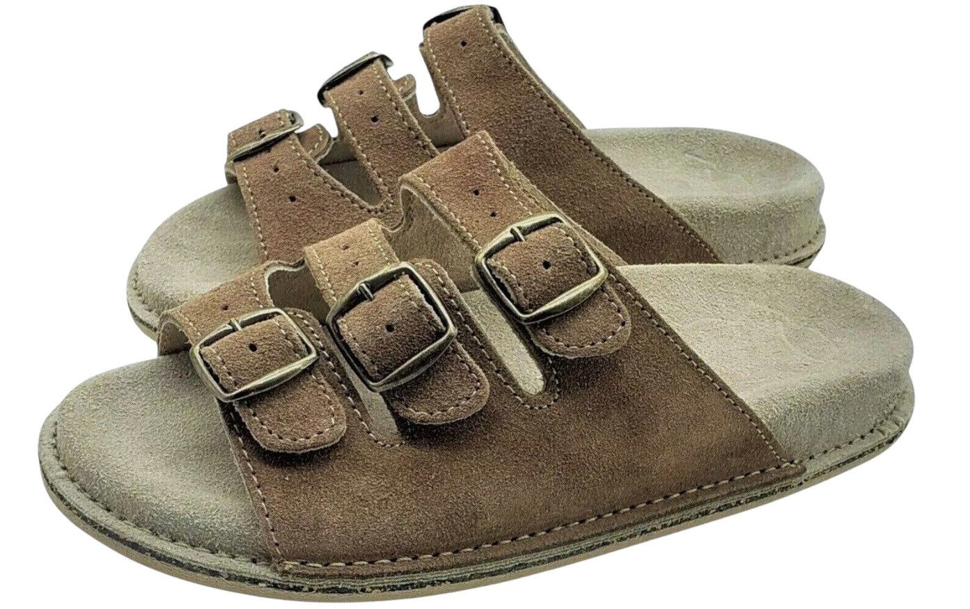 em-ka Leder Herren Сандалі Fußbett Pantolette Hausschuhe Pantolette Gesundheitschuhe mit Veloursleder Fußbett, teilweise Handarbeit