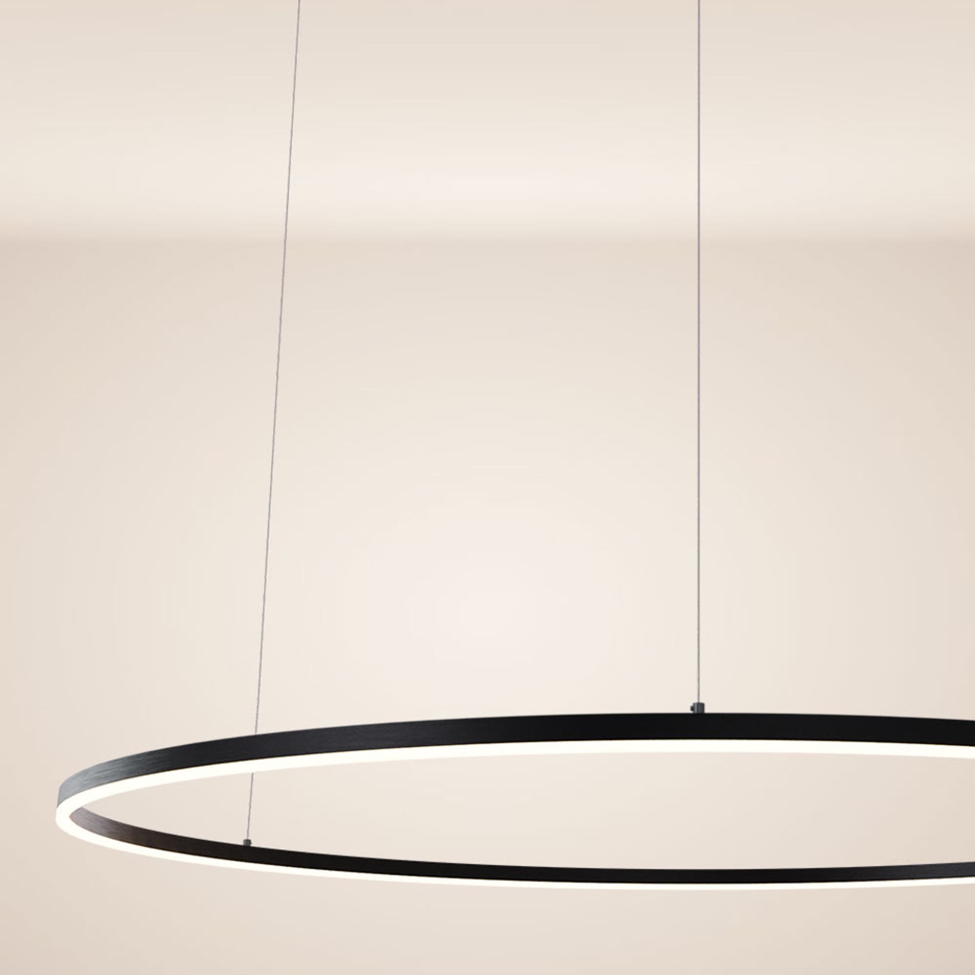 s.luce Pendelleuchte LED Pendelleuchte Ring Ø 120 direkt oder indirekt Schwarz, Warmweiß