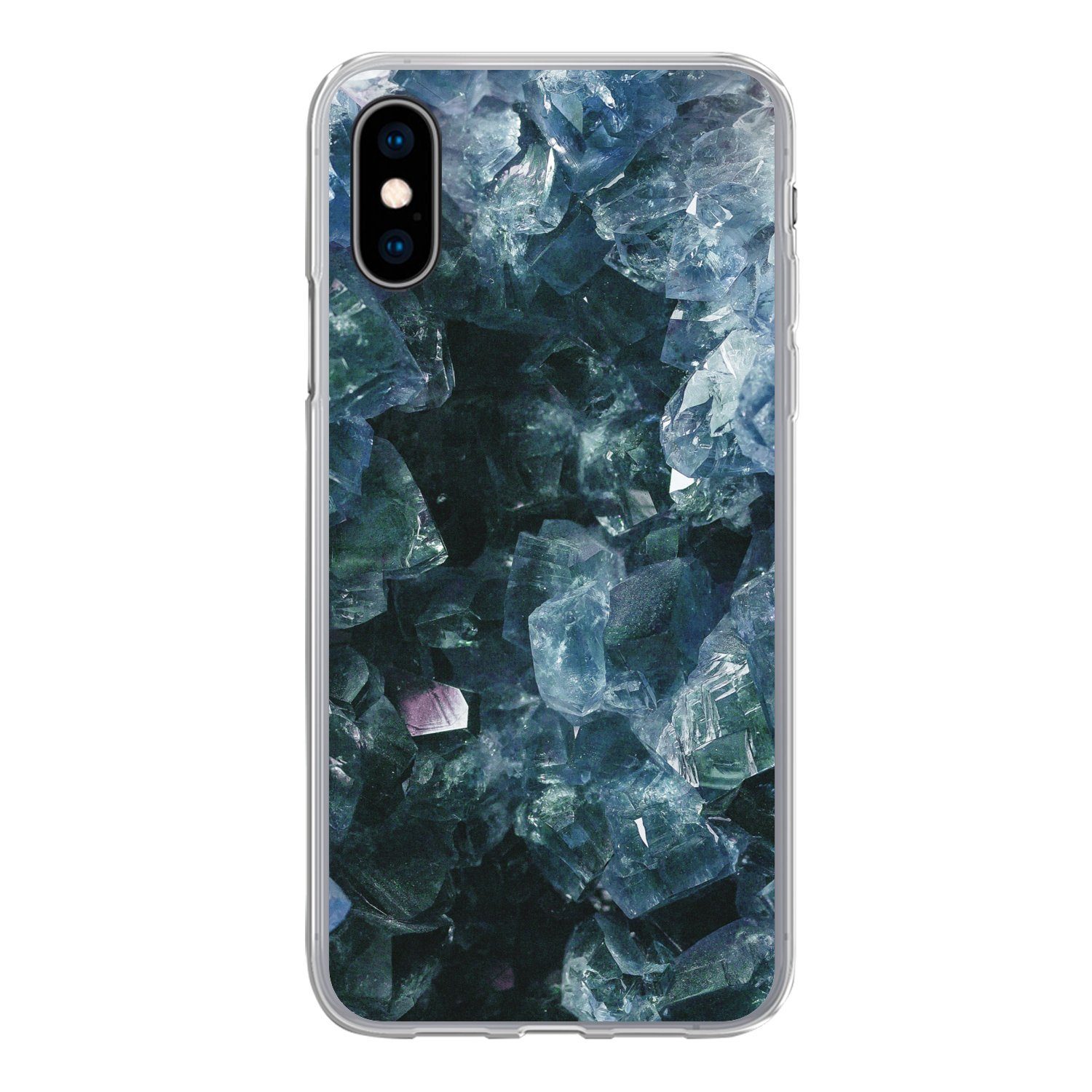 MuchoWow Handyhülle für Apple iPhone X Edelsteine und Mineralien - Kristall - Naturstein, Smartphone-Bumper, Print, Handy Schutzhülle Dünn