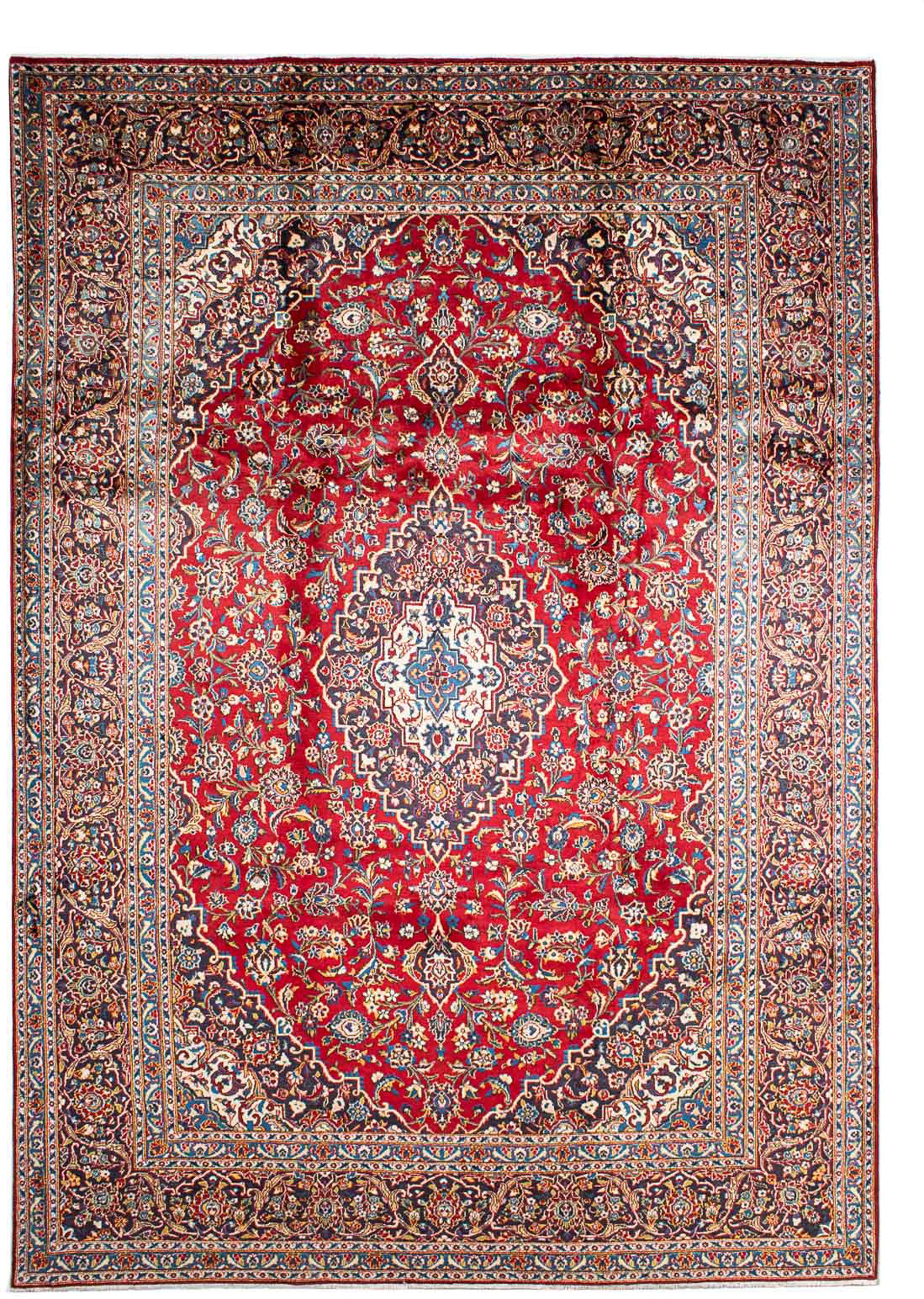 Einzelstück mm, Wohnzimmer, 354 x Orientteppich Perser cm rechteckig, Keshan Zertifikat Handgeknüpft, - morgenland, mit 10 - rot, 240 - Höhe: