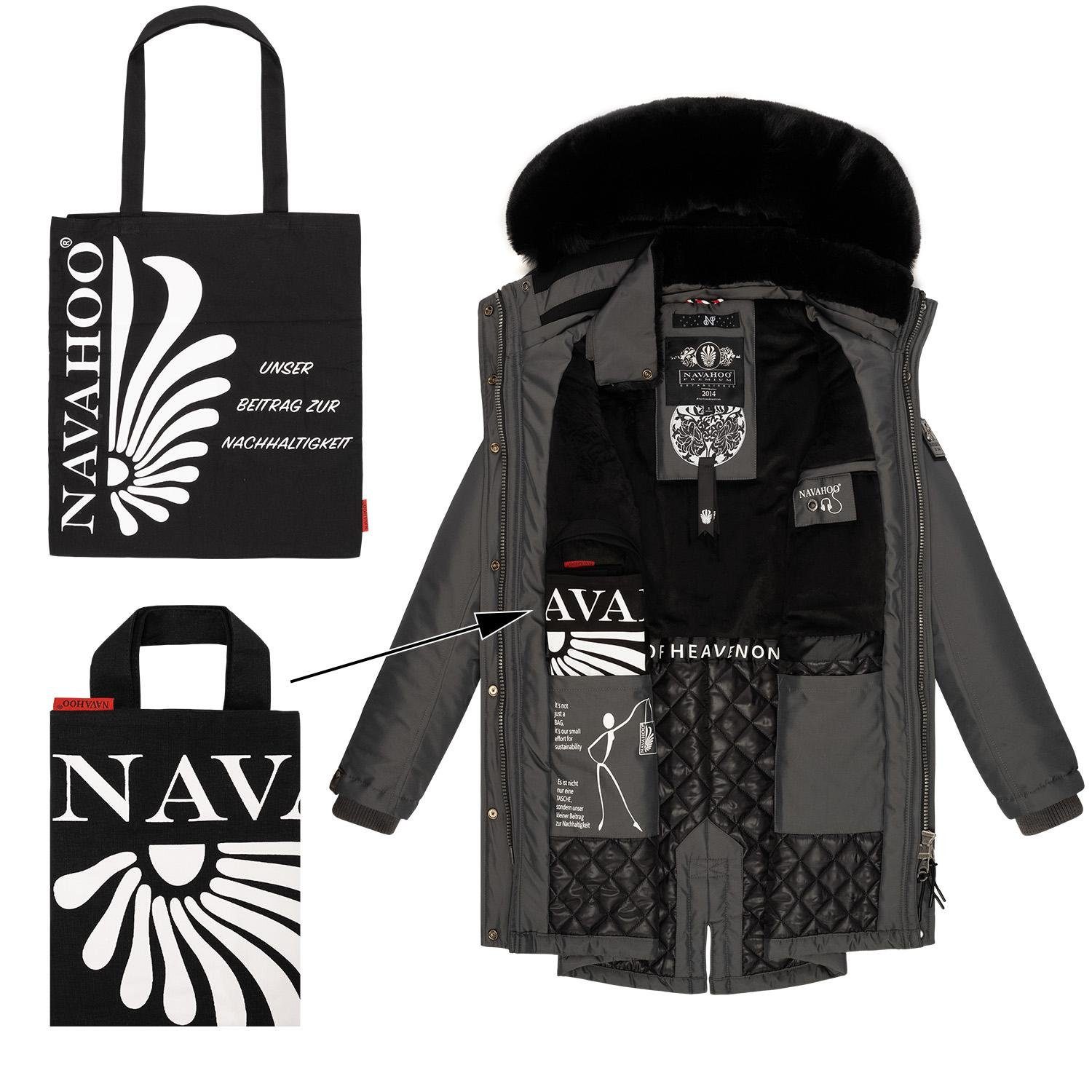 Navahoo Wintermantel Tiniis Parka mit abnehmbarer Kapuze und extra Einkaufstasche