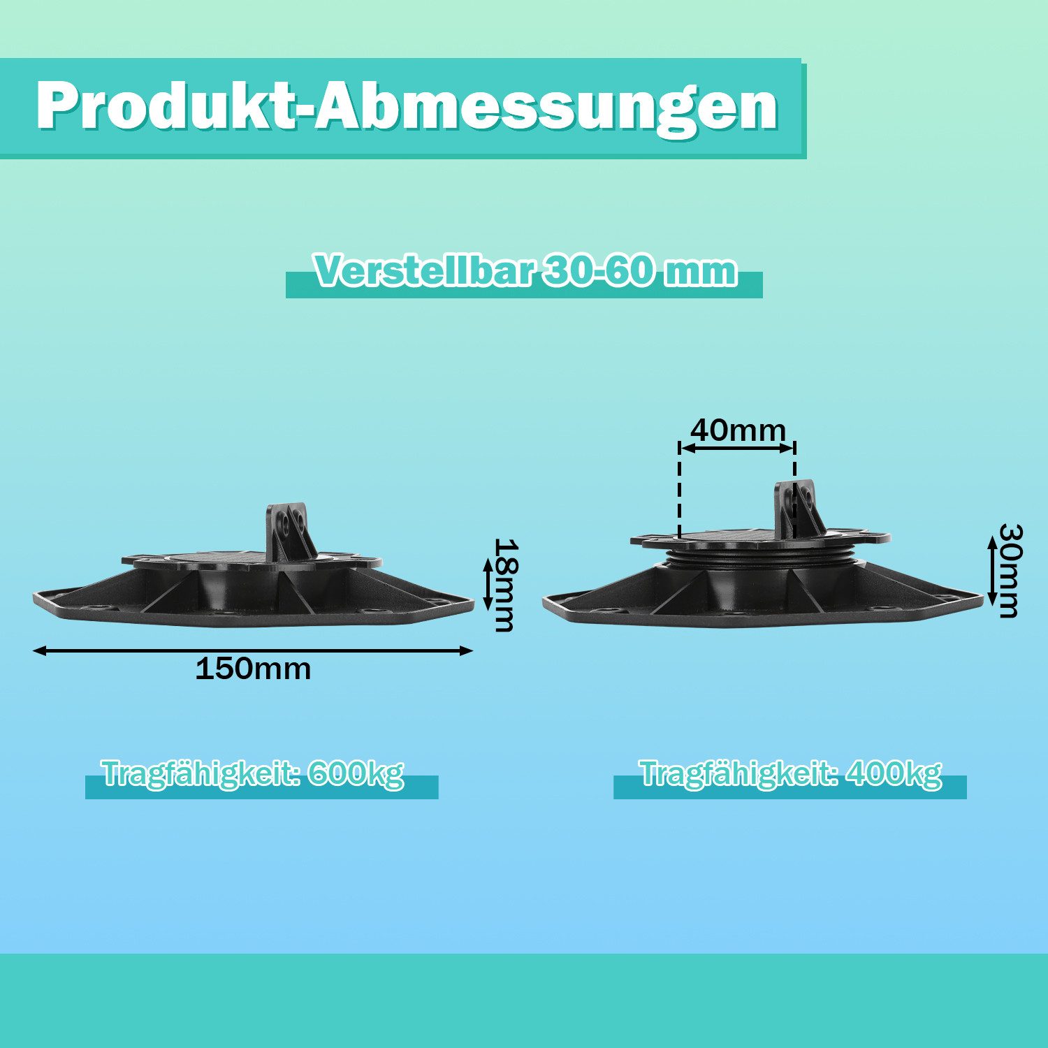 Clanmacy Holzfliesen 10-50x Stelzlager WPC Terrassenlager günstig online kaufen