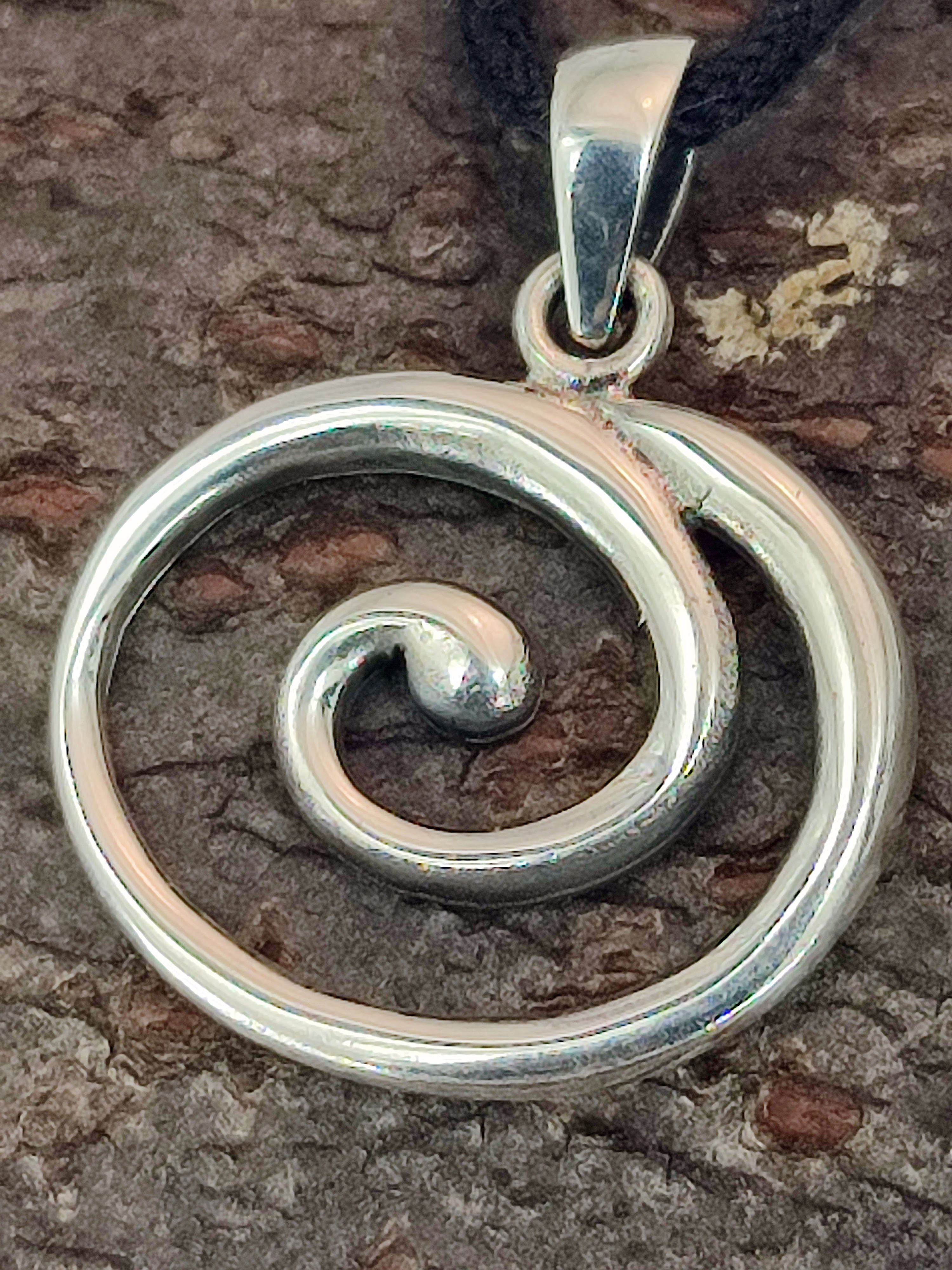 of Spiral 925 Leather Anhänger Wirbel Silber Spiralen Kiss Spirale Kettenanhänger Sterling