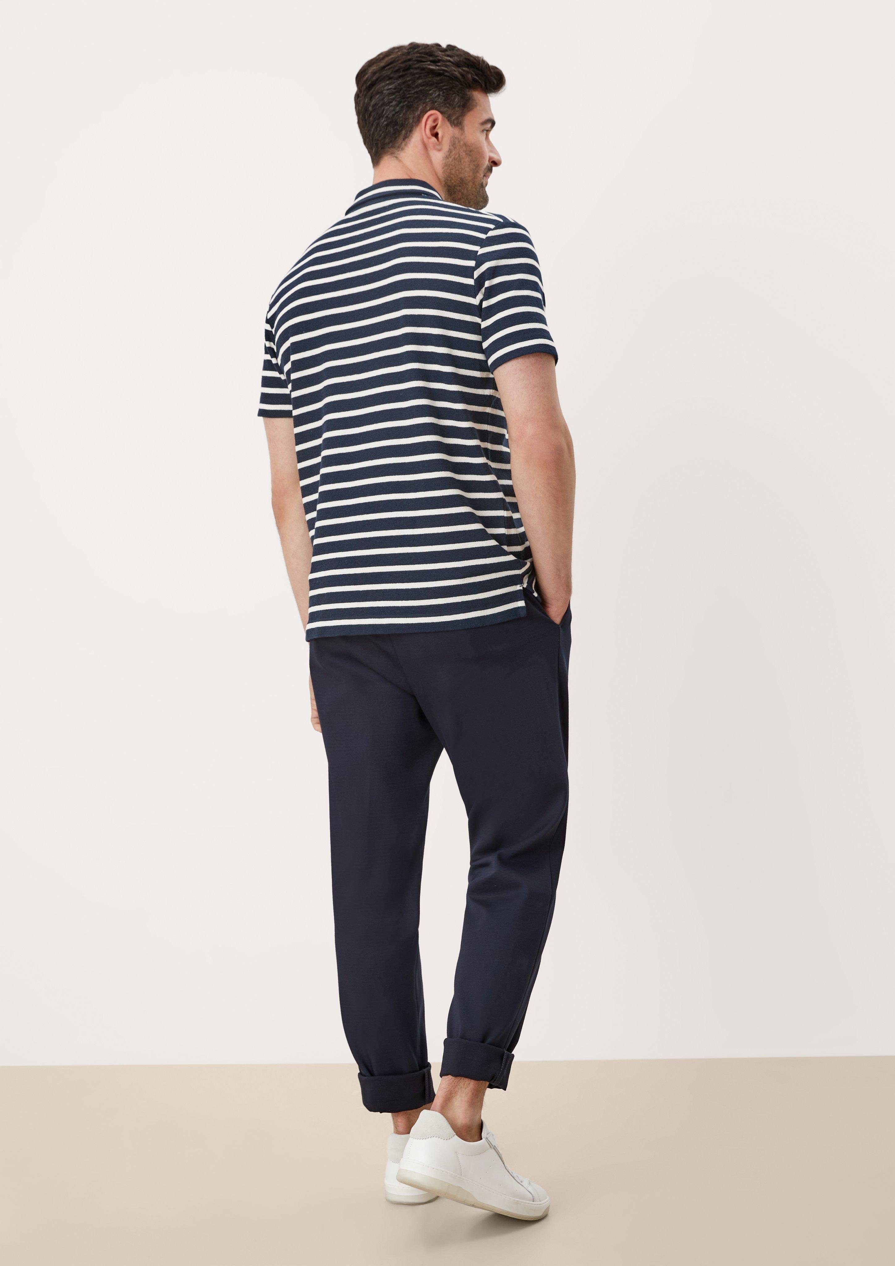 im Kurzarmshirt Streifendesign navy stripes Poloshirt s.Oliver