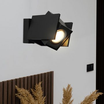 etc-shop Wandleuchte, Leuchtmittel nicht inklusive, Wandlampe Wandleuchte Spotlampe schwenkbar Flurleuchte schwarz B 8,4cm