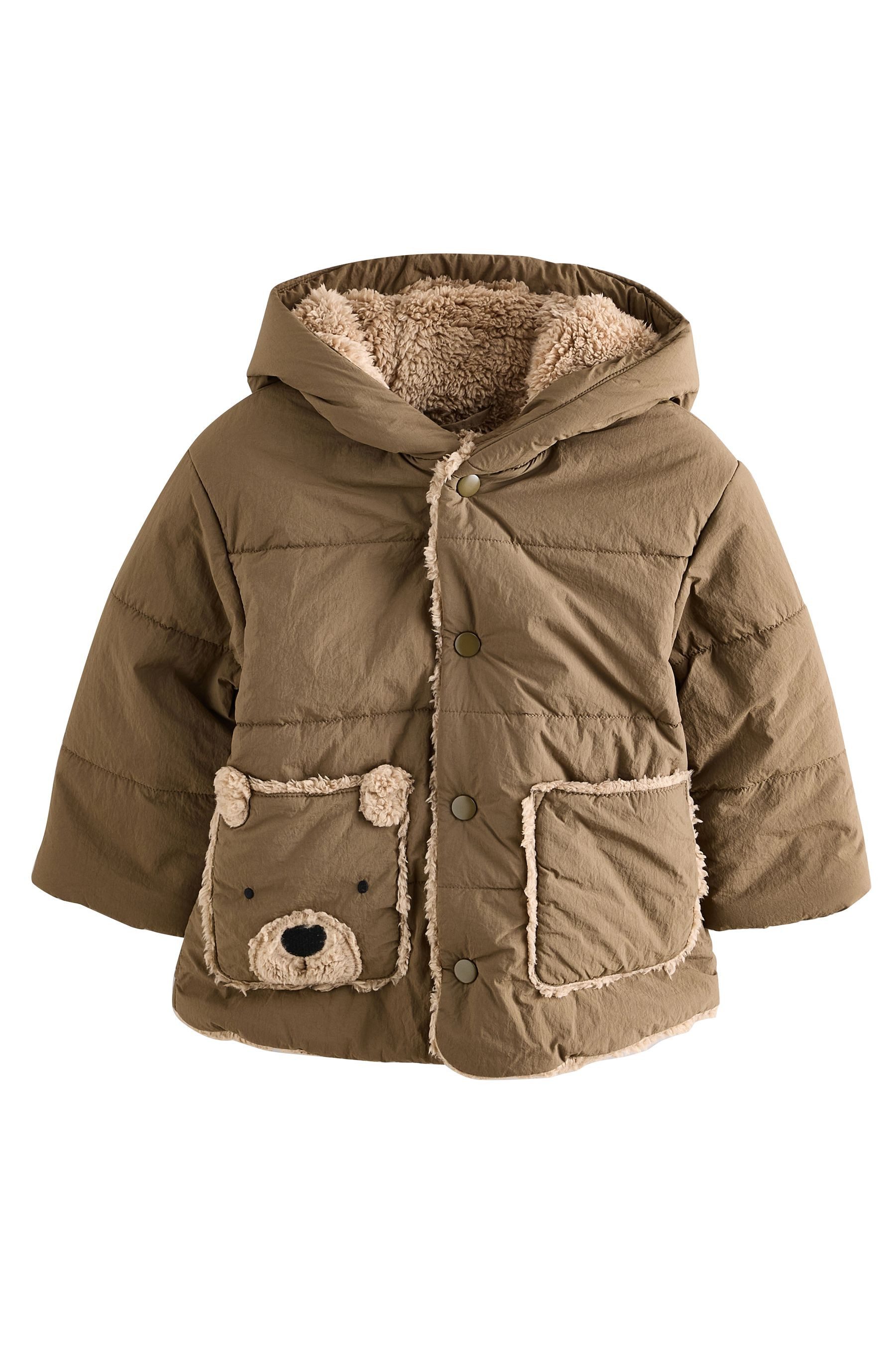 Next Kapuzenfleecejacke Wasserabweisende Borg-Jacke (1-St) günstig online kaufen