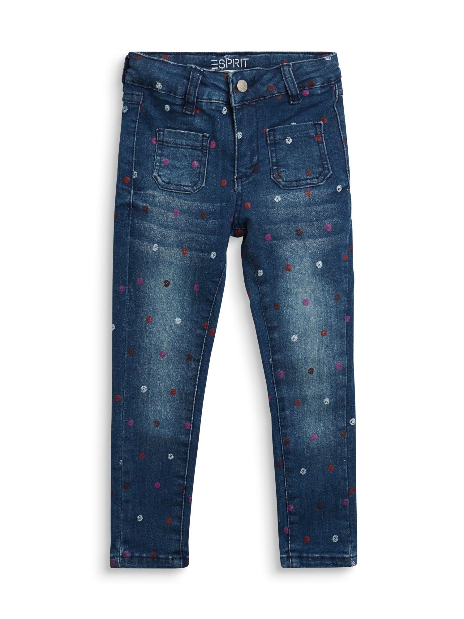 Esprit Regular-fit-Jeans »Jeggings mit Punkte-Print und Verstellbund«  online kaufen | OTTO