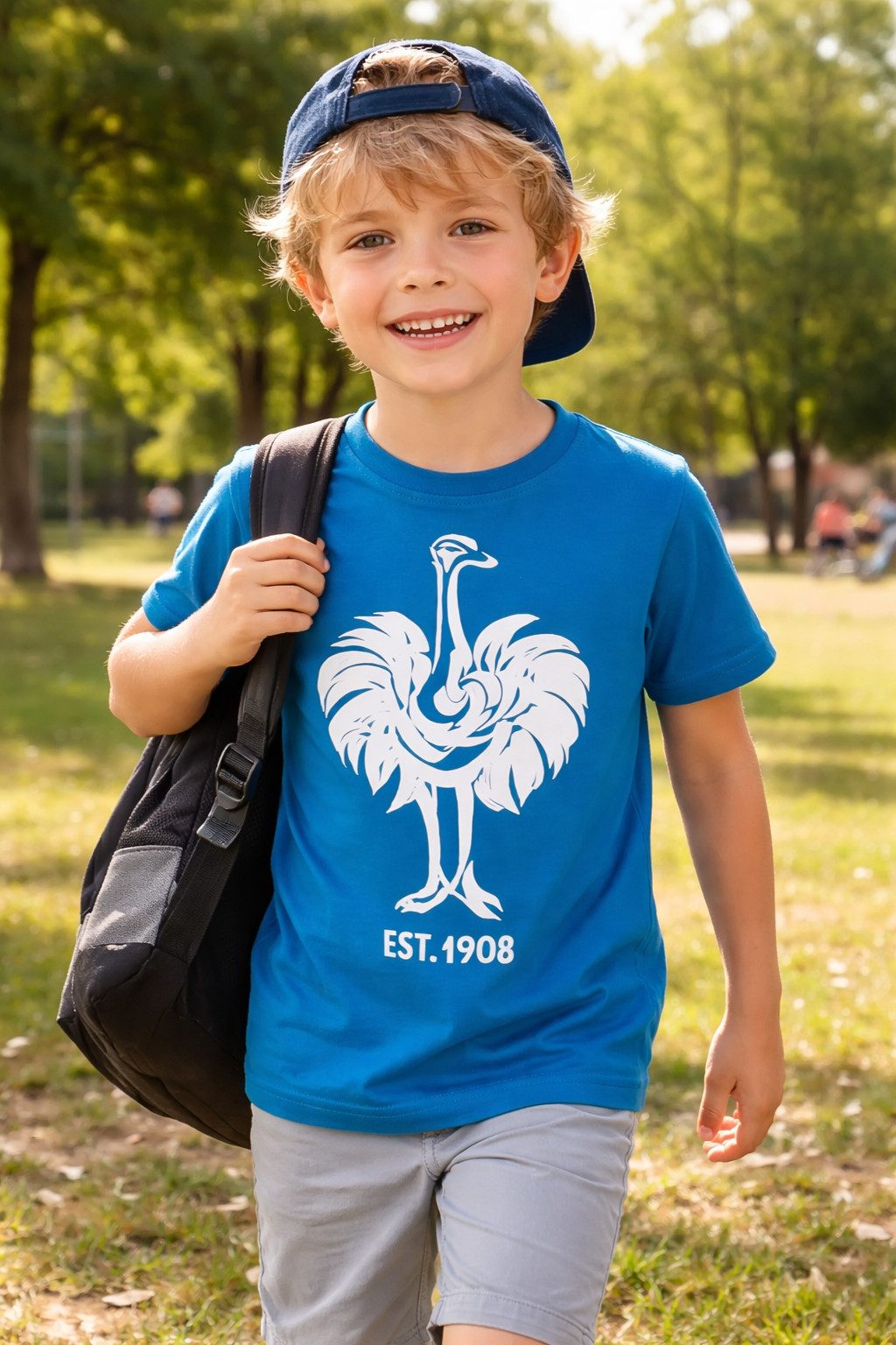 Engelbert Strauss T-Shirt Strauss Kinder T-Shirt 1908 Baumwolle Kurzarm Rundhals Logo Print
