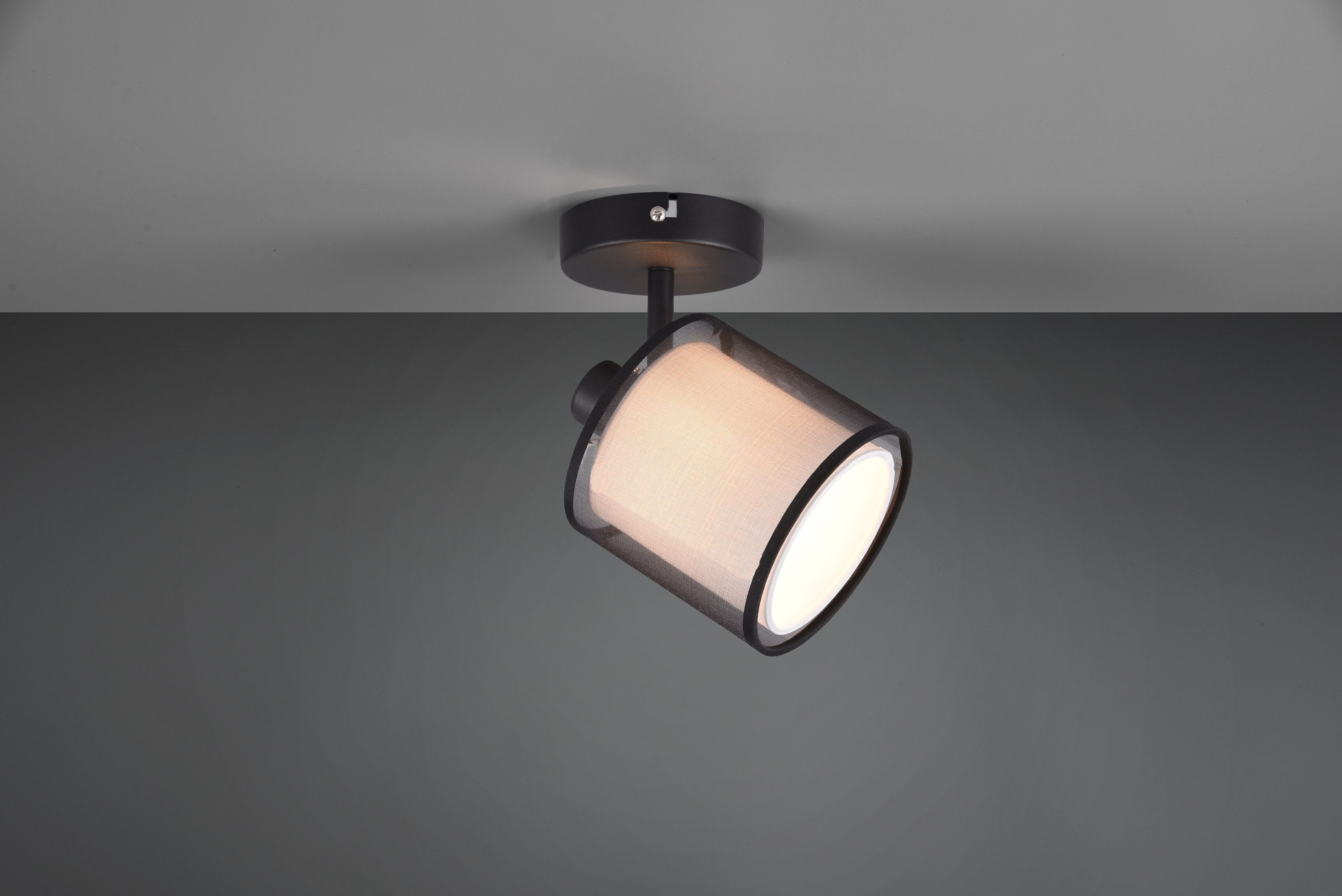 Liotta, mit Organza-Schirm Spot Deckenstrahler Style Doppelschirm Textil, of 1-flammig Places Leuchtmittel wechselbar, transparenter