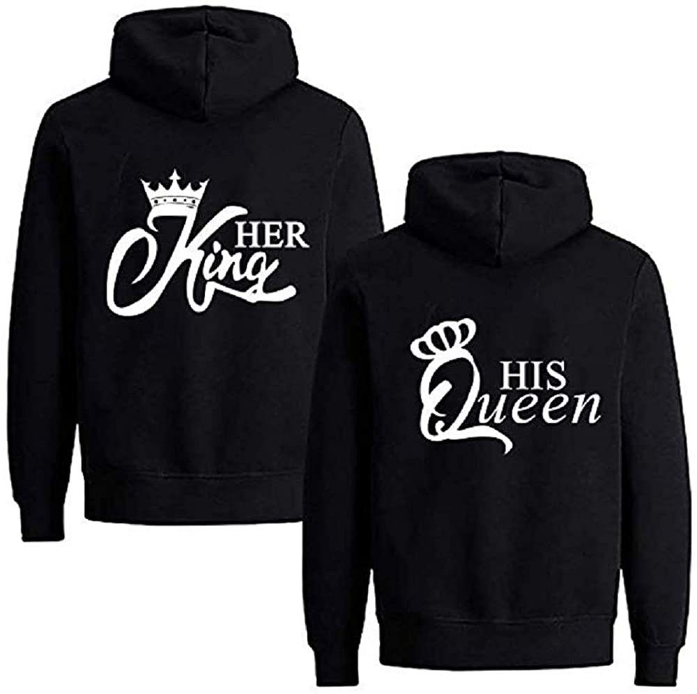 Couples Shop Kapuzenpullover Her King & His Queen Hoodie für Paare mit modischem Print