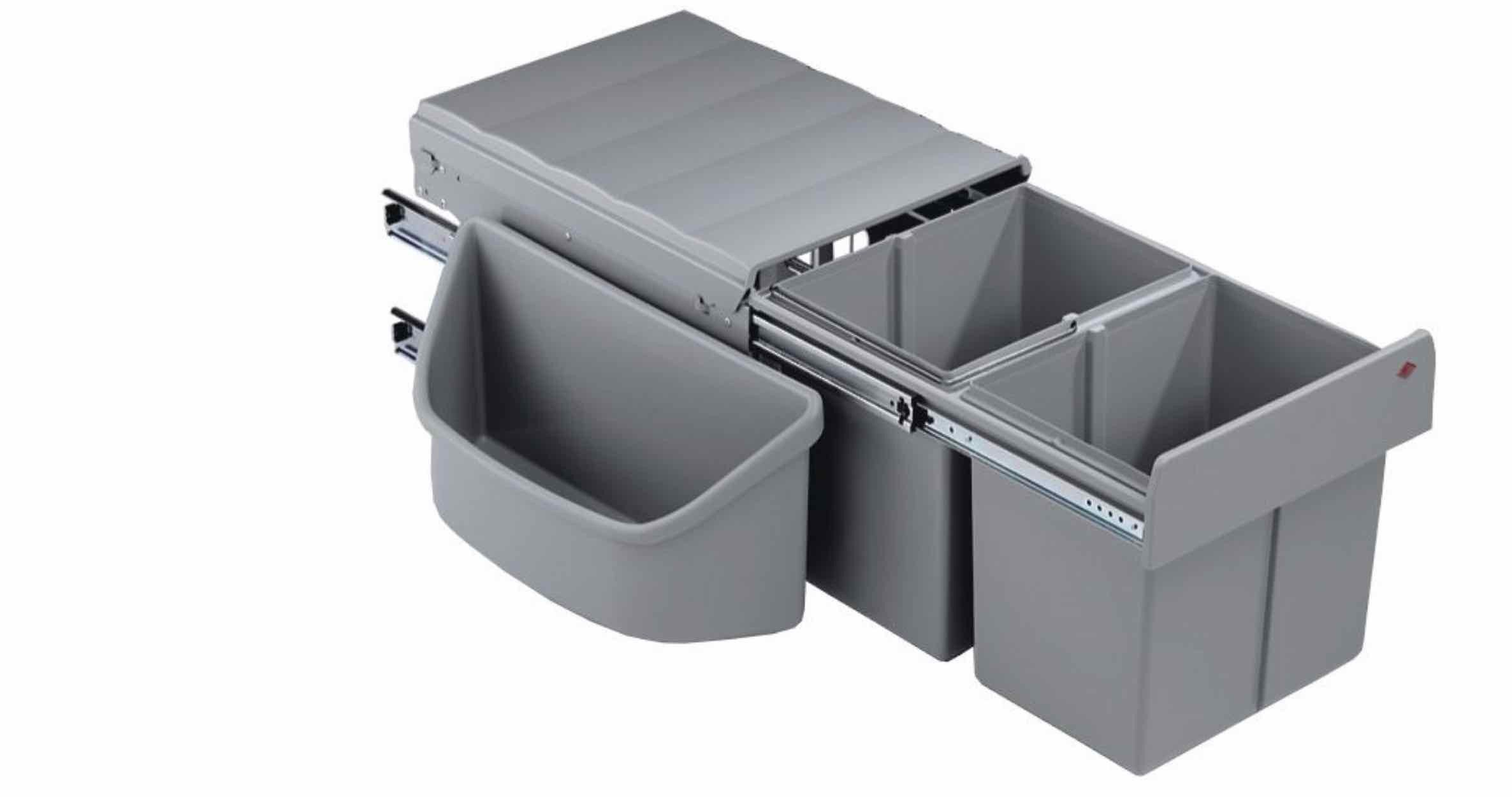 WESCO Einbaumülleimer WESCO® Traditionline Double-Master Corner 360 S/400-2, alu grau