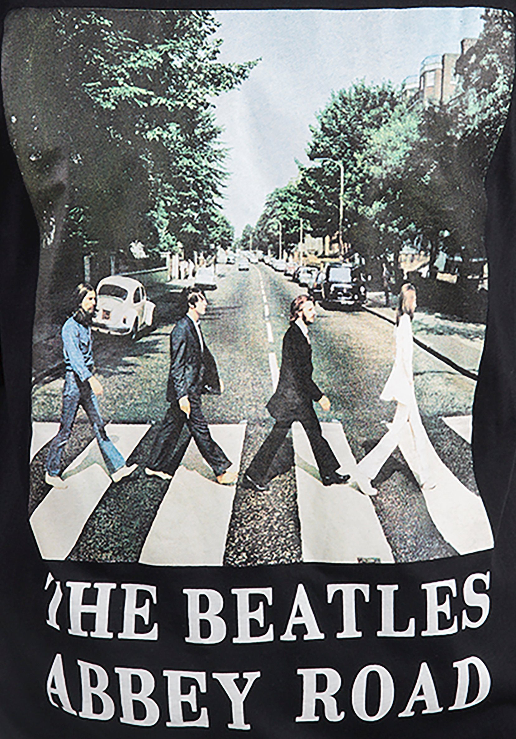 black"/GOTS Beatles Frontprint mit Stück) Road, The "Abbey T-Shirt (Stück, 1-tlg.,