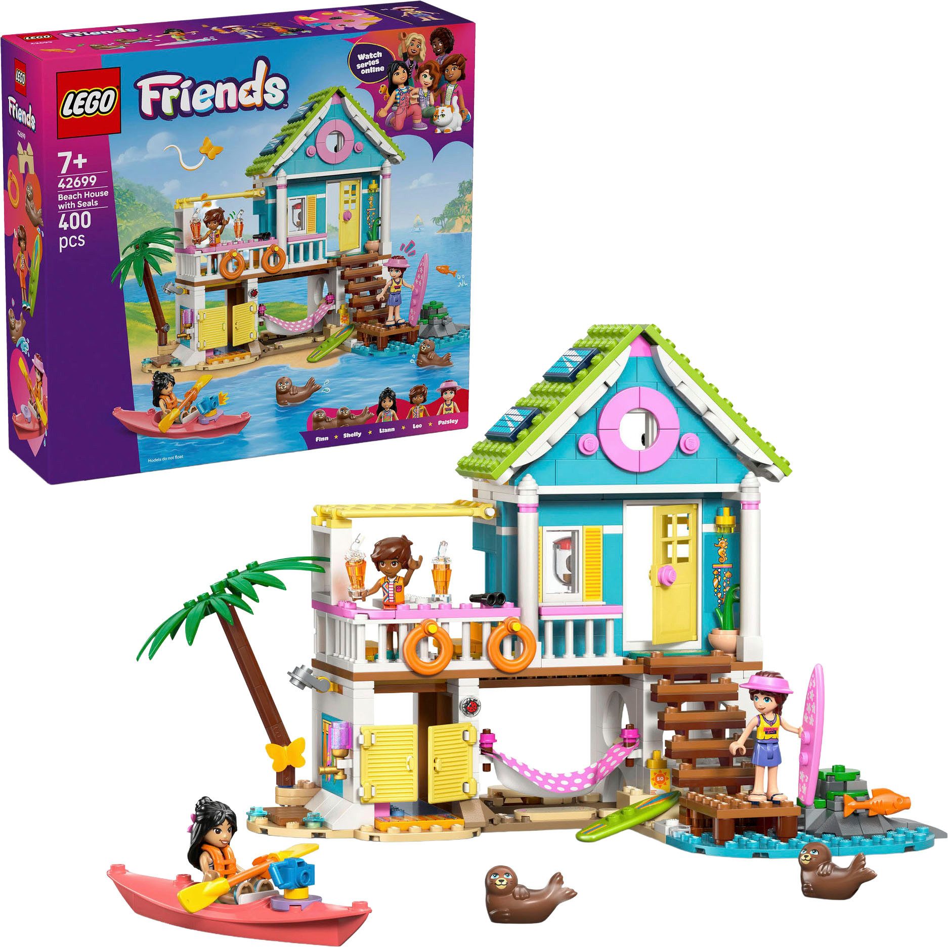 LEGO® Strandhaus mit Robben (42699), LEGO Friends Konstruktionsspielsteine, (400 St), Made in Europe