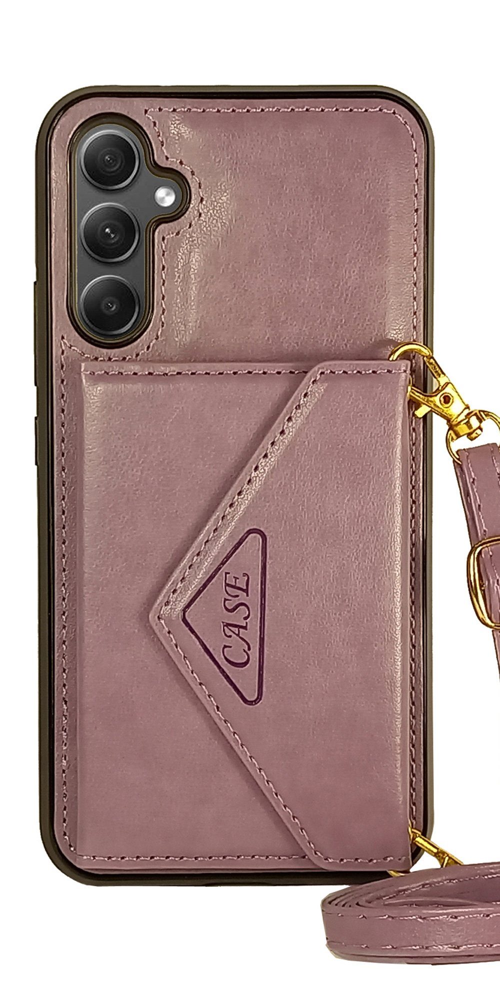 Traumhuelle Handyhülle CASE PORTEMONNAIE BAND LILA Handykette Wallet Handy Hülle Cover, für Samsung S23 S22 S21 FE Plus Ultra A14 A34 A54 5G iPhone 15 Pro Max