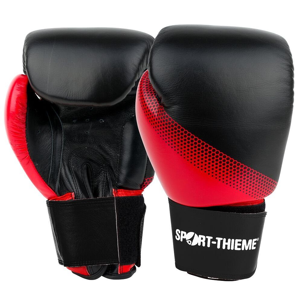 Sport-Thieme Boxhandschuhe Boxhandschuhe Sparring, Hochwertige Boxhandhandschuhe für Trainingszwecke 10 oz., Schwarz-Rot | Boxhandschuhe