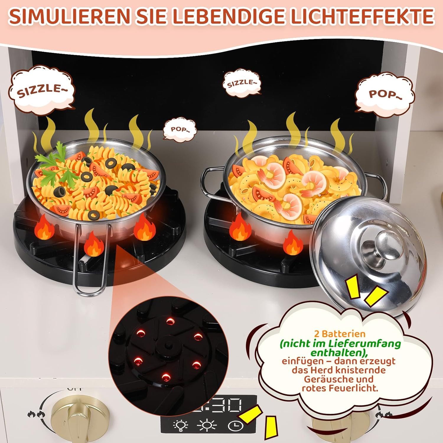 TLGREEN Kinder-Küchenset Spielküche mit Licht und Sound, (Kinderküche Holz, günstig online kaufen