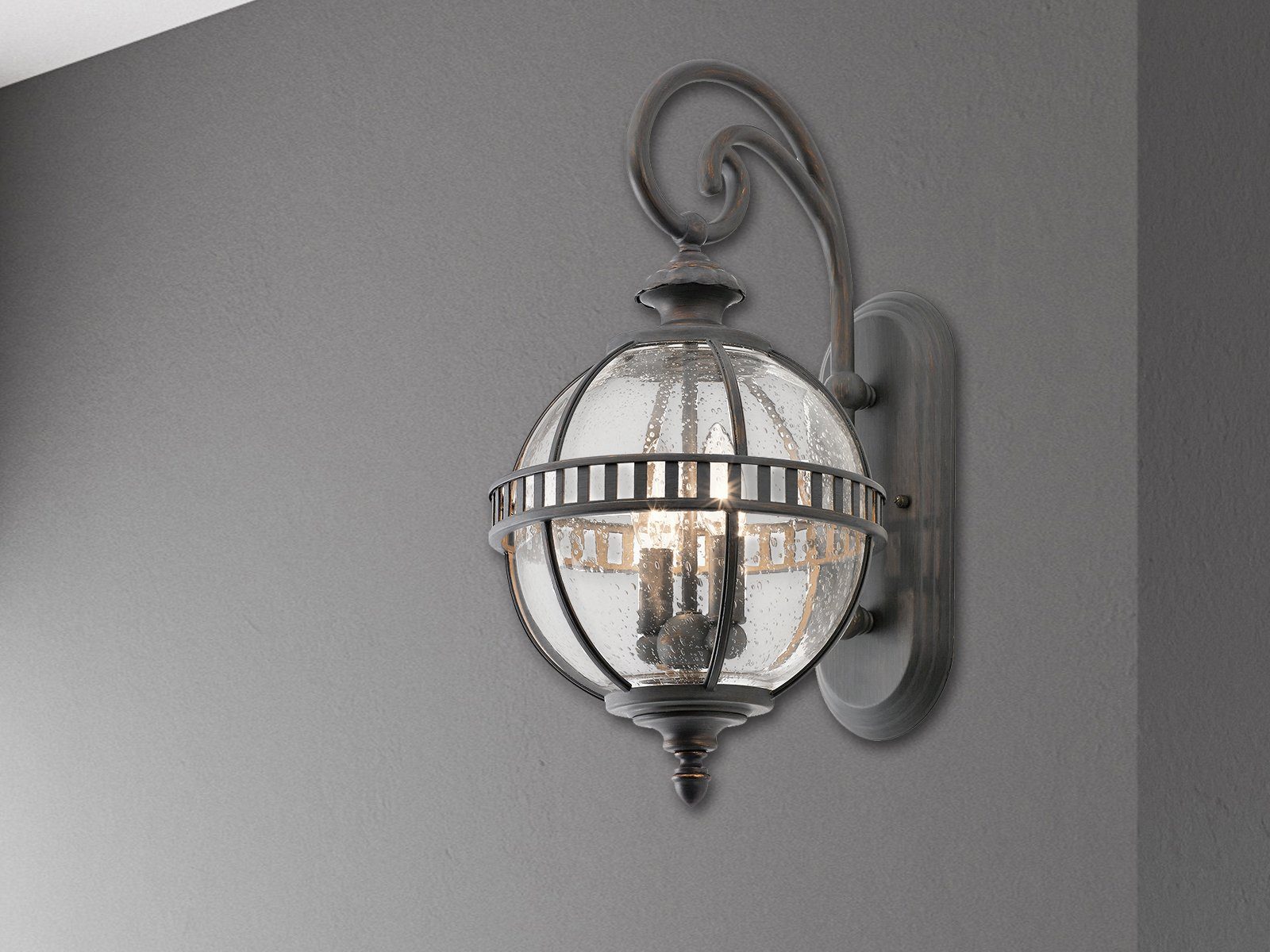Kichler LED Außen-Wandleuchte, LED wechselbar, warmweiß, Fassadenbeleuchtung Haus-wand & Garten-leuchten beleuchten, Höhe 49cm