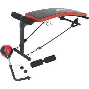 GORILLA SPORTS Bauchmuskelmaschine Sit Up Bank Multifunktion, 7-Fach Verstellbar, Klappbar, Punchingball