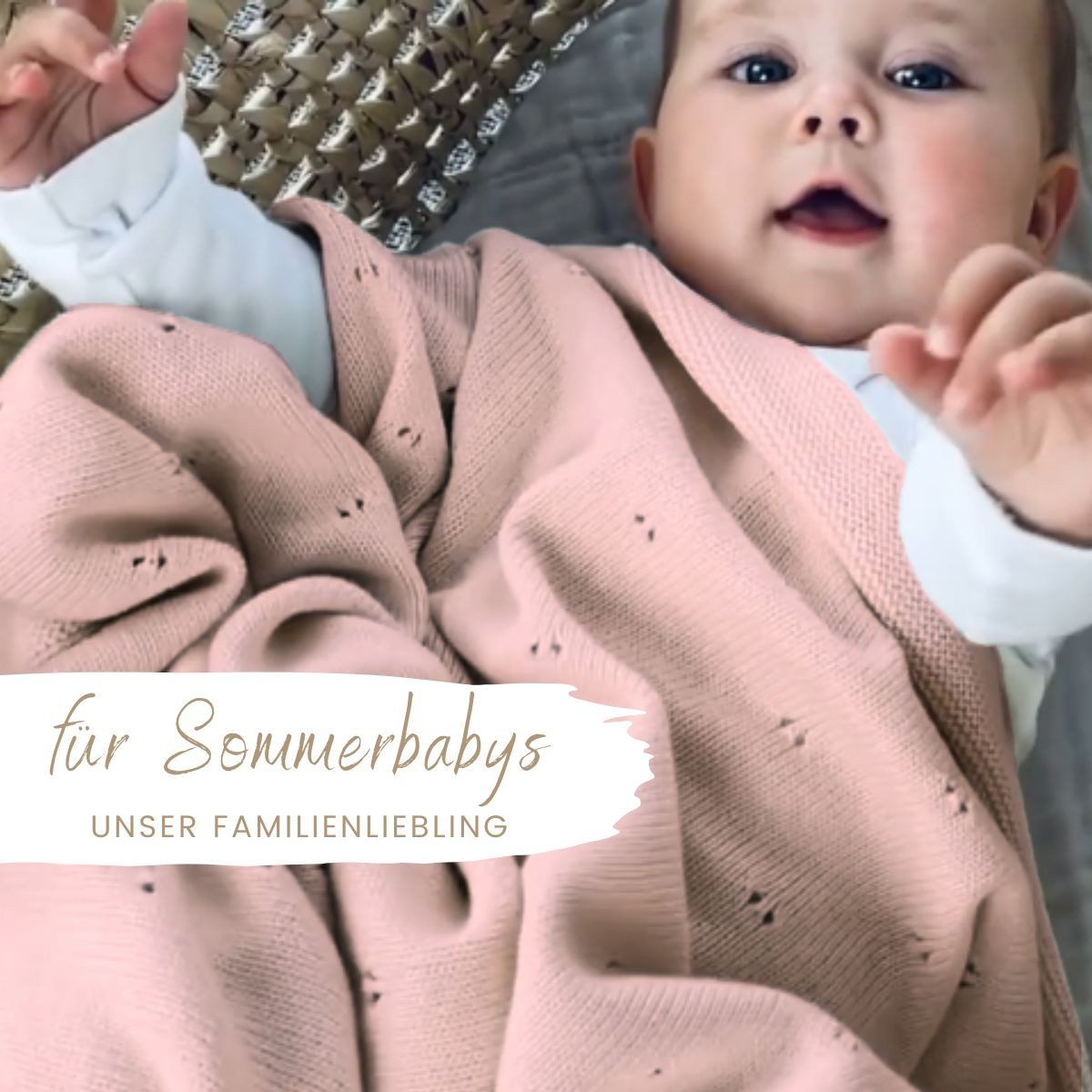 Babydecke DIKOS® Babydecke aus *100%* Bio Baumwolle, Strickdecke, Geschenk, DIKOS, PREMIUM Qualität, 75x100 cm, atmungsaktiv, nachhaltig, kuschelweich