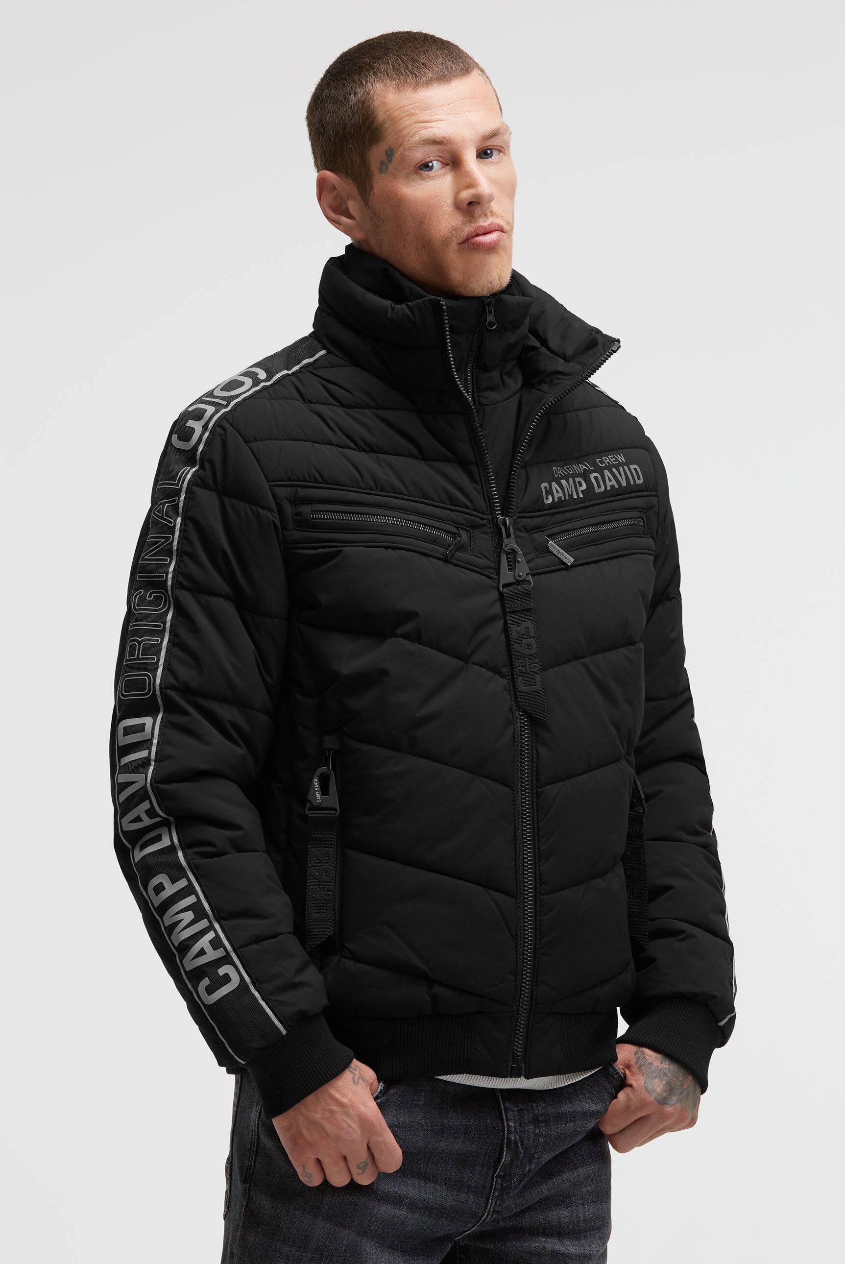 CAMP DAVID Winterjacke mit Rippbündchen im Ärmel günstig online kaufen