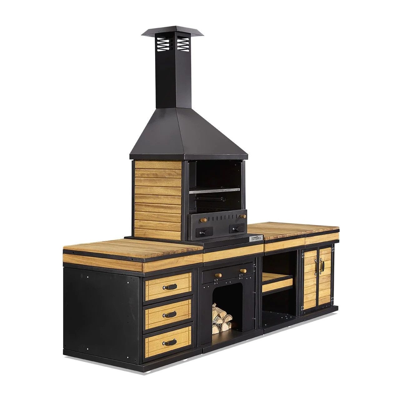 JVmoebel Outdoor-Küche Robuste Grillküche mit integriertem Grill und Stauraum, Made in Europe