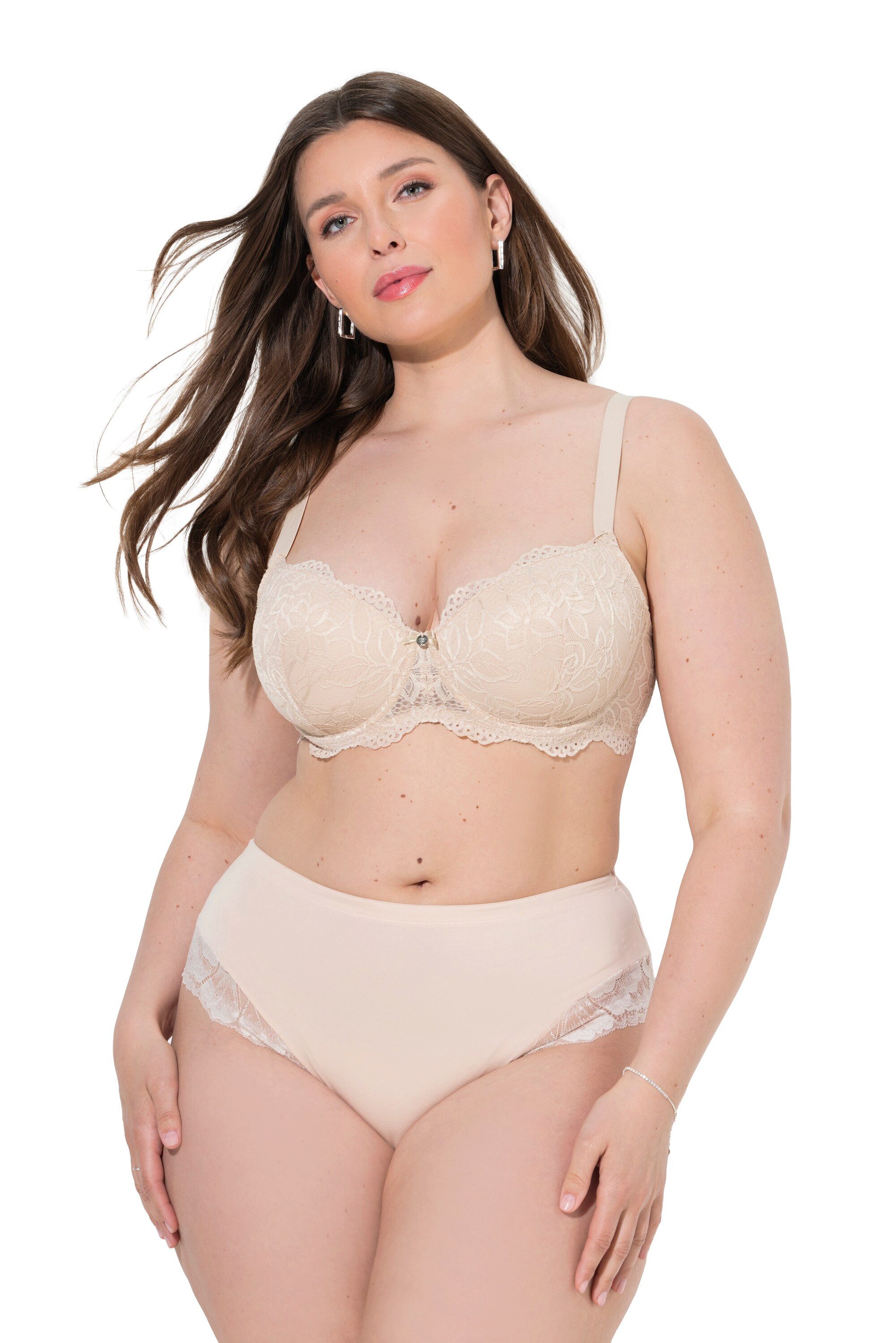 Ulla Popken Slip Midislips 2er-Pack seitlicher Spitzeneinsatz