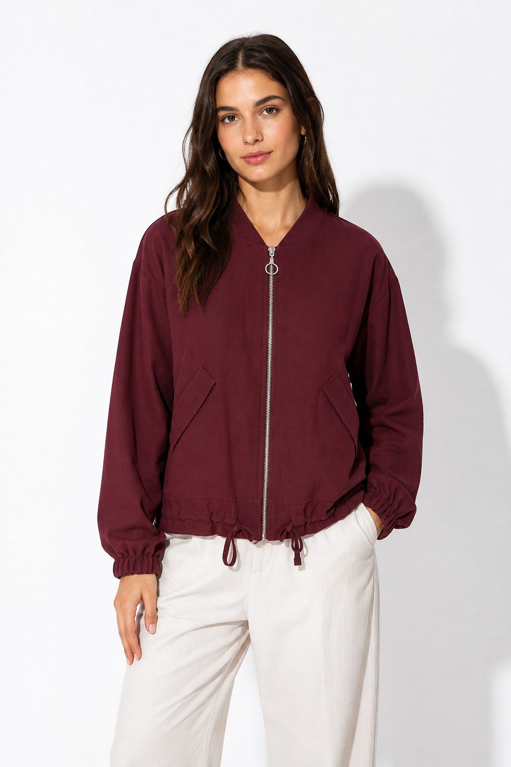 ITALY VIBES Blouson - moderne Blousonjacke für Damen - Jacke mit Reißverschluss ONE SIZE - passend für Größen S - L