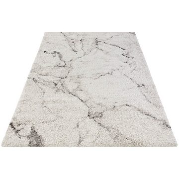 Teppich Hochflor Teppich MAYRIn-Creme Grau, MINT RUGS, rechteckig, Höhe: 30 mm