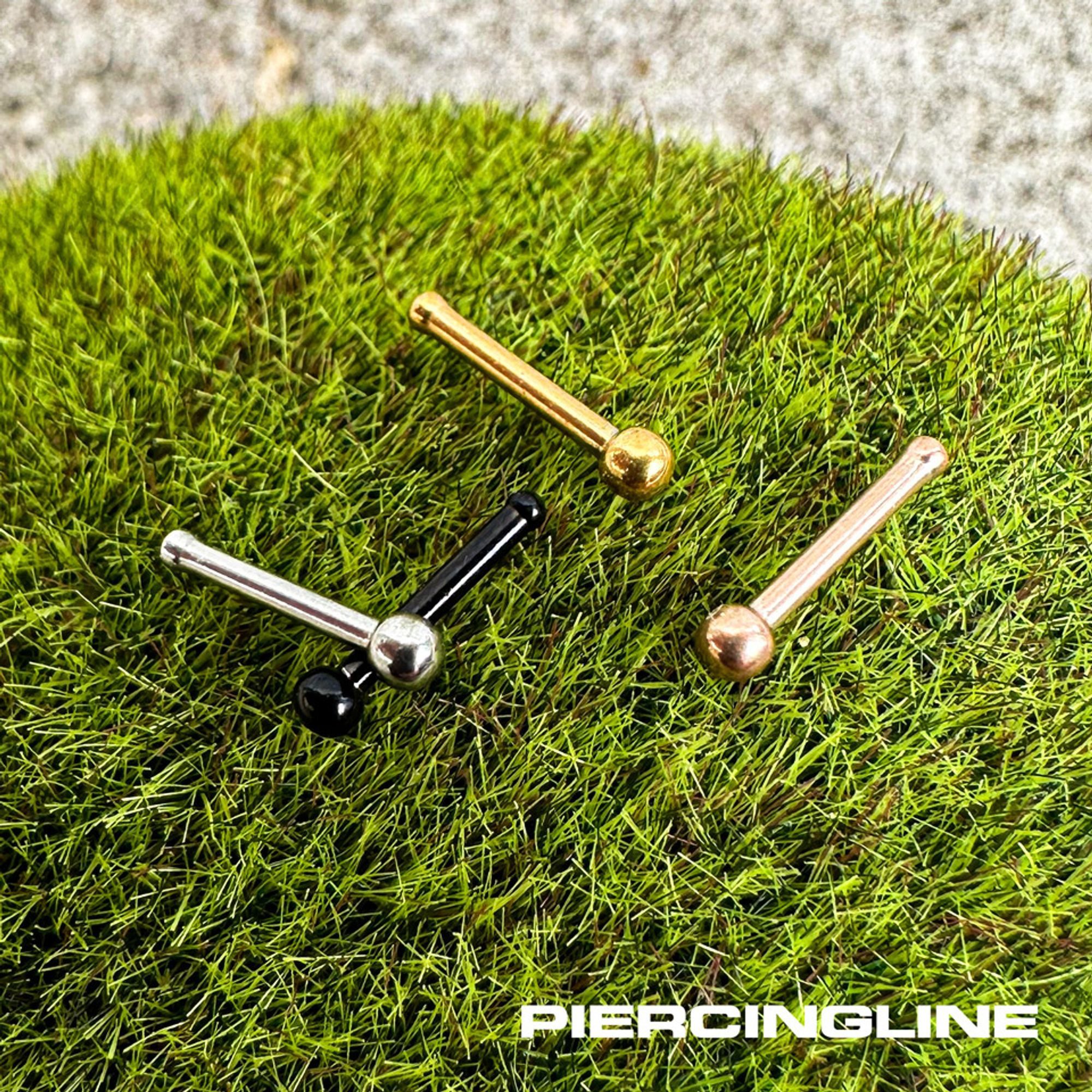 PIERCINGLINE Nasenpiercing Chirurgenstahl Nasenstecker Pin KUGEL (Nasenstecker, 1-tlg) – Bild 5 von 5