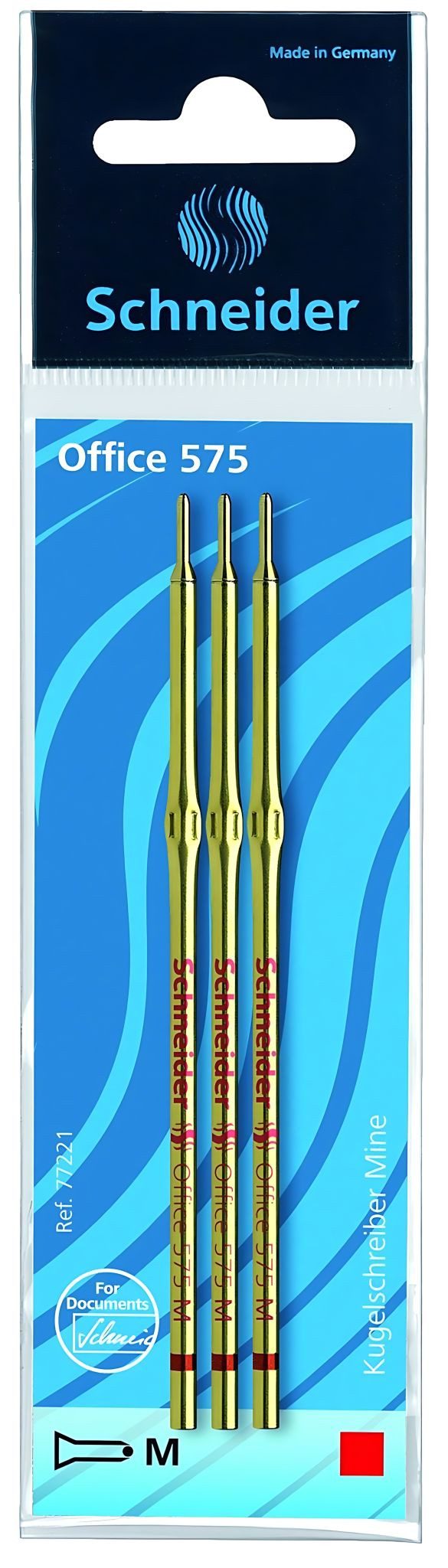 SCHNEIDER Kugelschreibermine Schneider Kugelschreibermine 575 M rot SB-Beutel 3 Stück