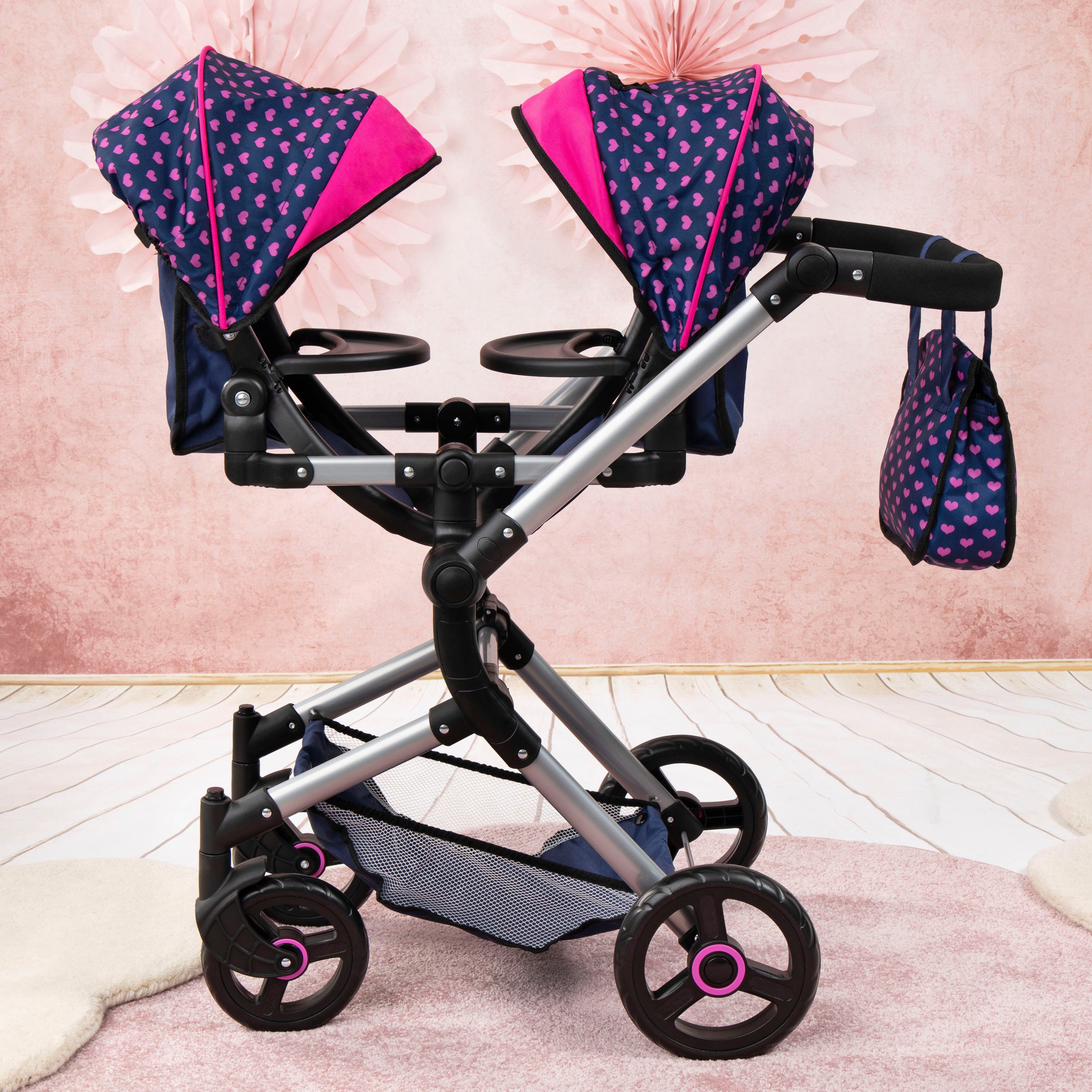 Bayer Puppen-Zwillingsbuggy Twin Neo, mit Wickeltasche