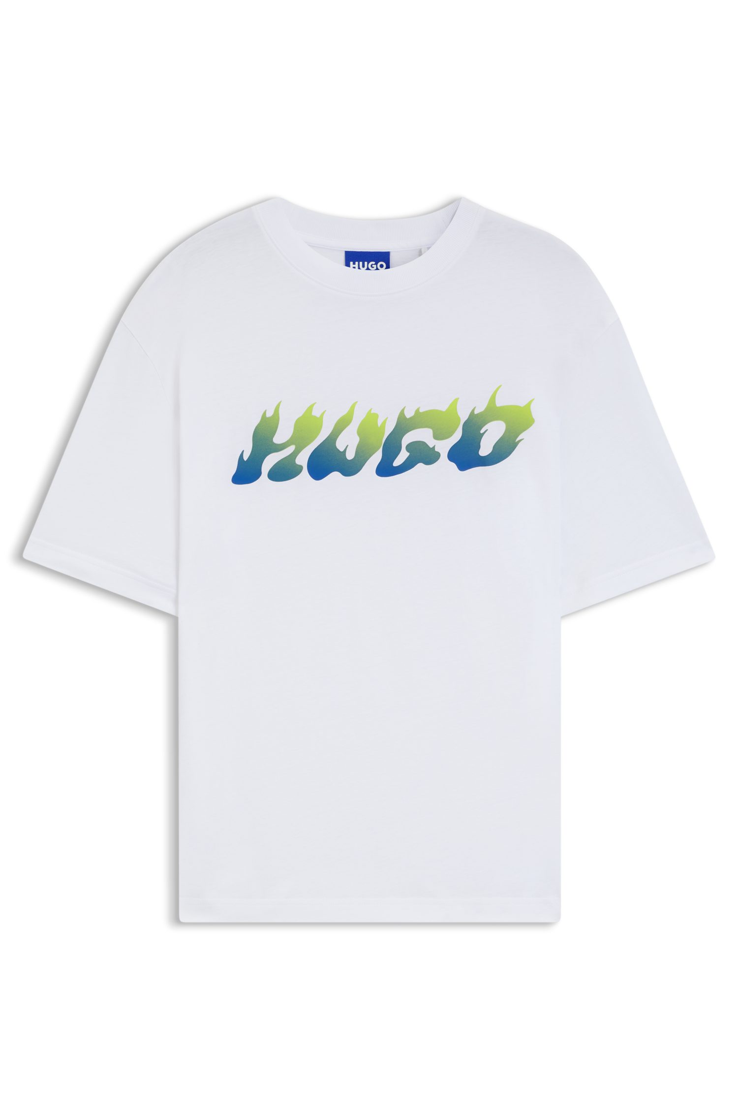 HUGO T-Shirt Napolux Rundhalsausschnitt, regular fit, Logodruck