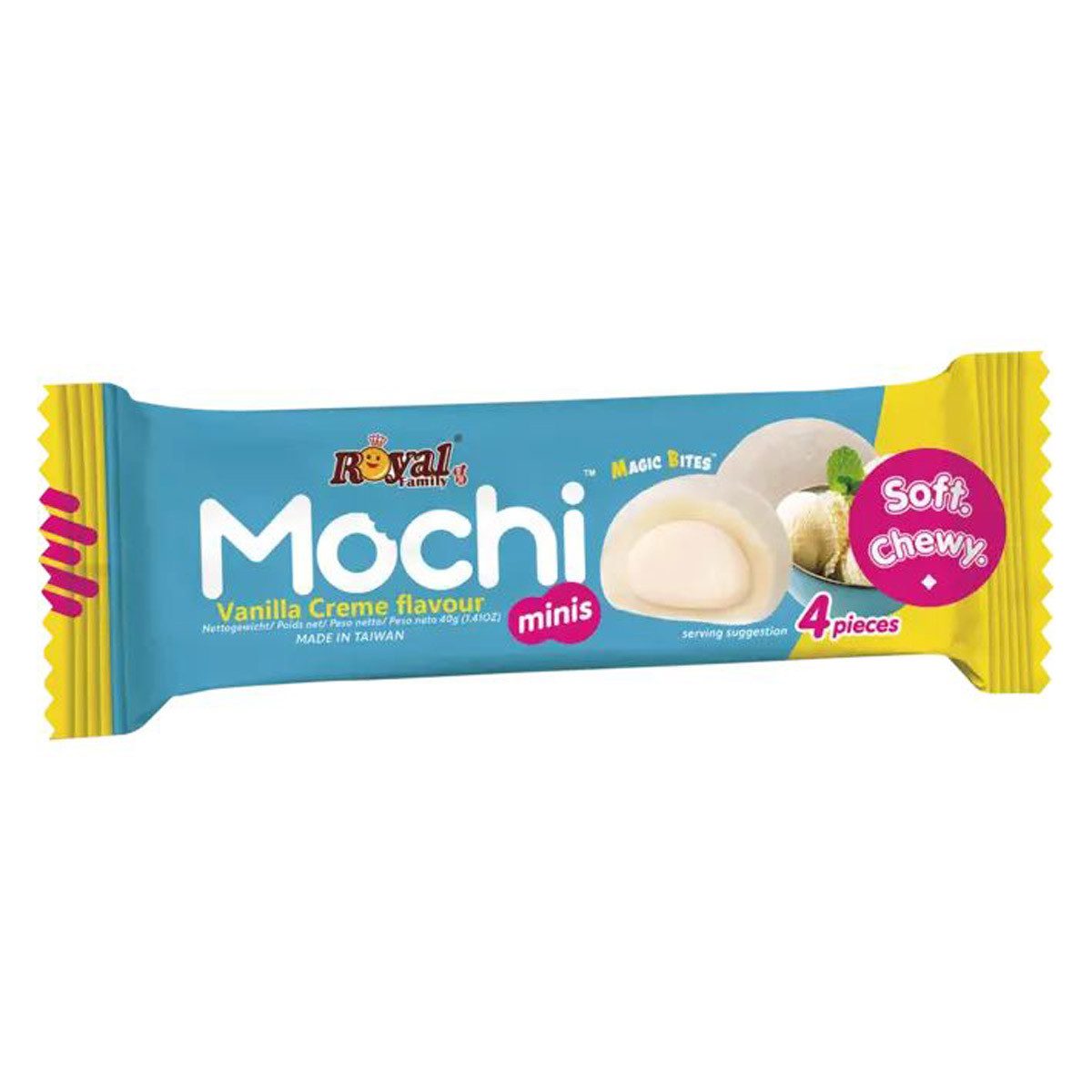 Royal Family Kuchen, Royal Family Mochi Vanille Snack Riegel Soft Chewy verpackt 40g