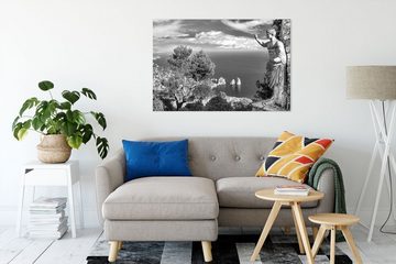 Pixxprint Leinwandbild Insel Capri in Italien Kunst B&W, Insel Capri in Italien Kunst B&W (1 St), Leinwandbild fertig bespannt, inkl. Zackenaufhänger