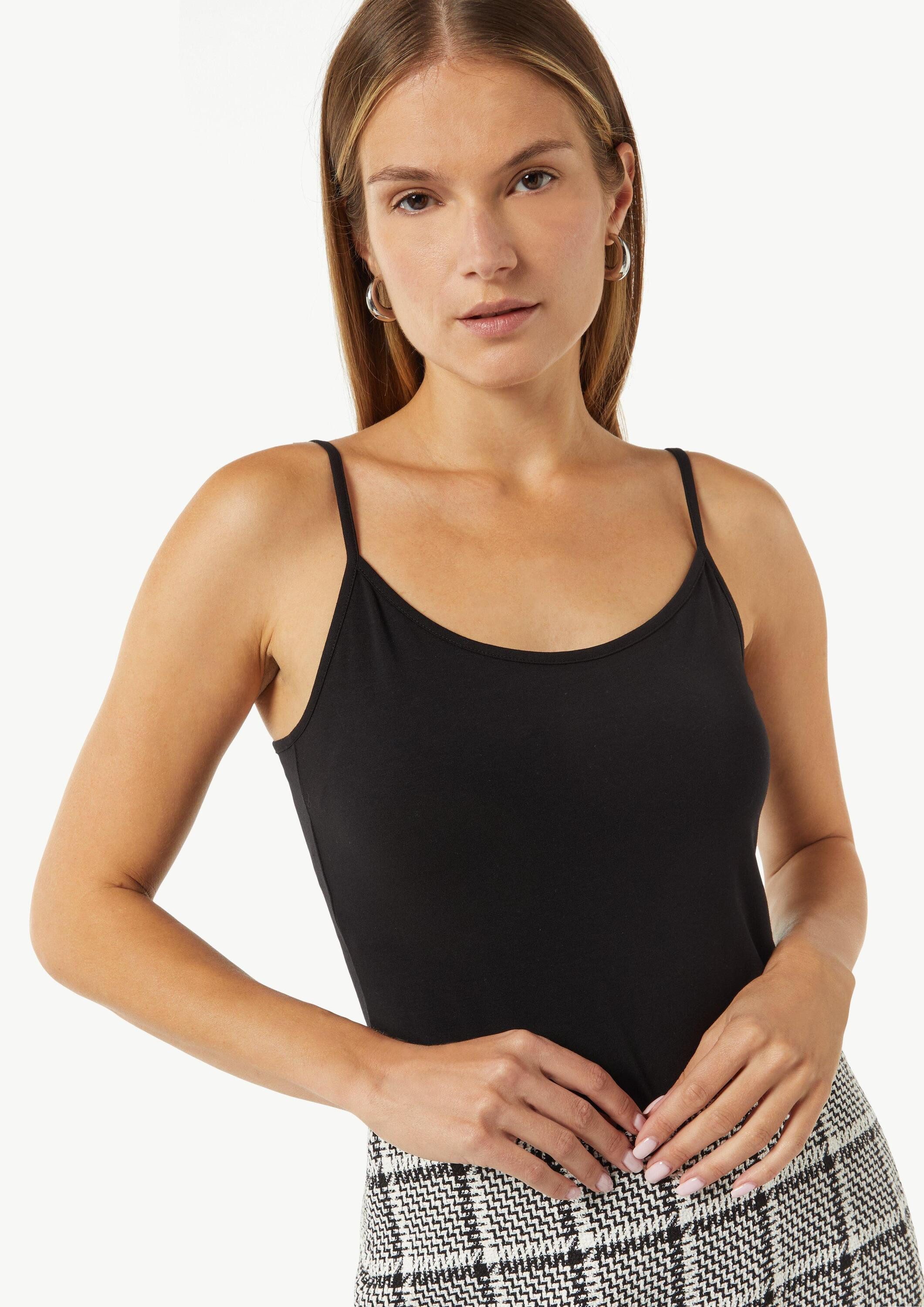 comma Muskelshirt T-Shirt Elastisches Jerseytop im Slim Fit