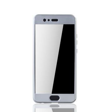 König Design Handyhülle Huawei P10 Plus, Huawei P10 Plus Handyhülle 360 Grad Schutz Full Cover Silber