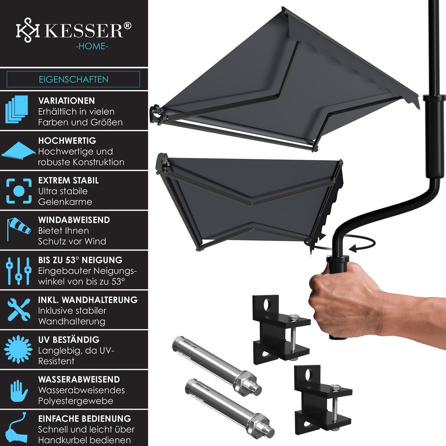 KESSER Gelenkarmmarkise Markise Sonnenschutz Gelenkmarkise Terrassenmarkise günstig online kaufen