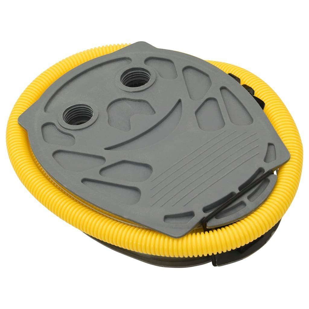 vidaXL Luftpumpe Fußpumpe 21x29,5 cm Kunststoff und PE Grau und Gelb