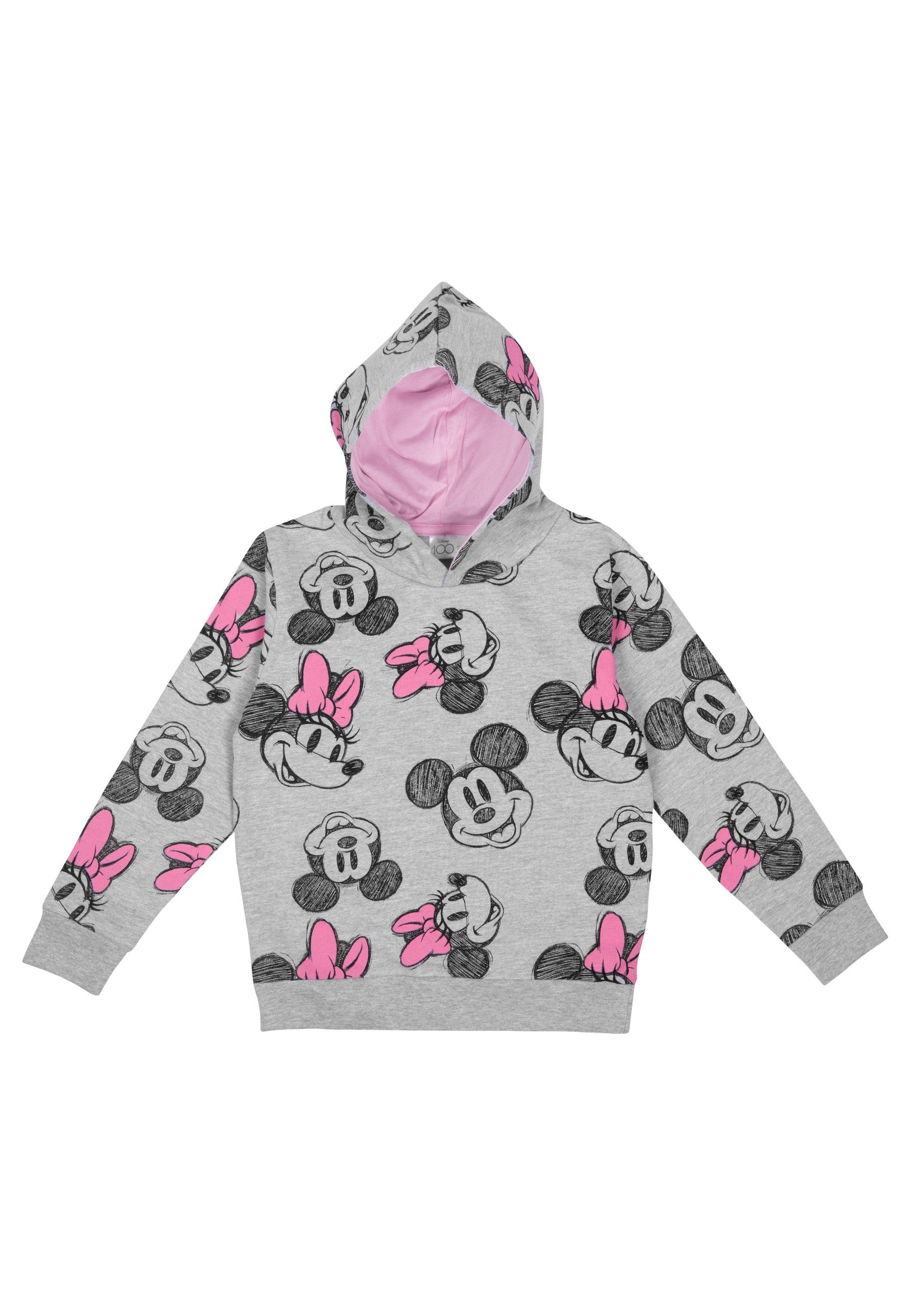 United Labels® Sweatshirt Disney - Mickey & Minnie Mouse allover, Hatch style- Hoodie