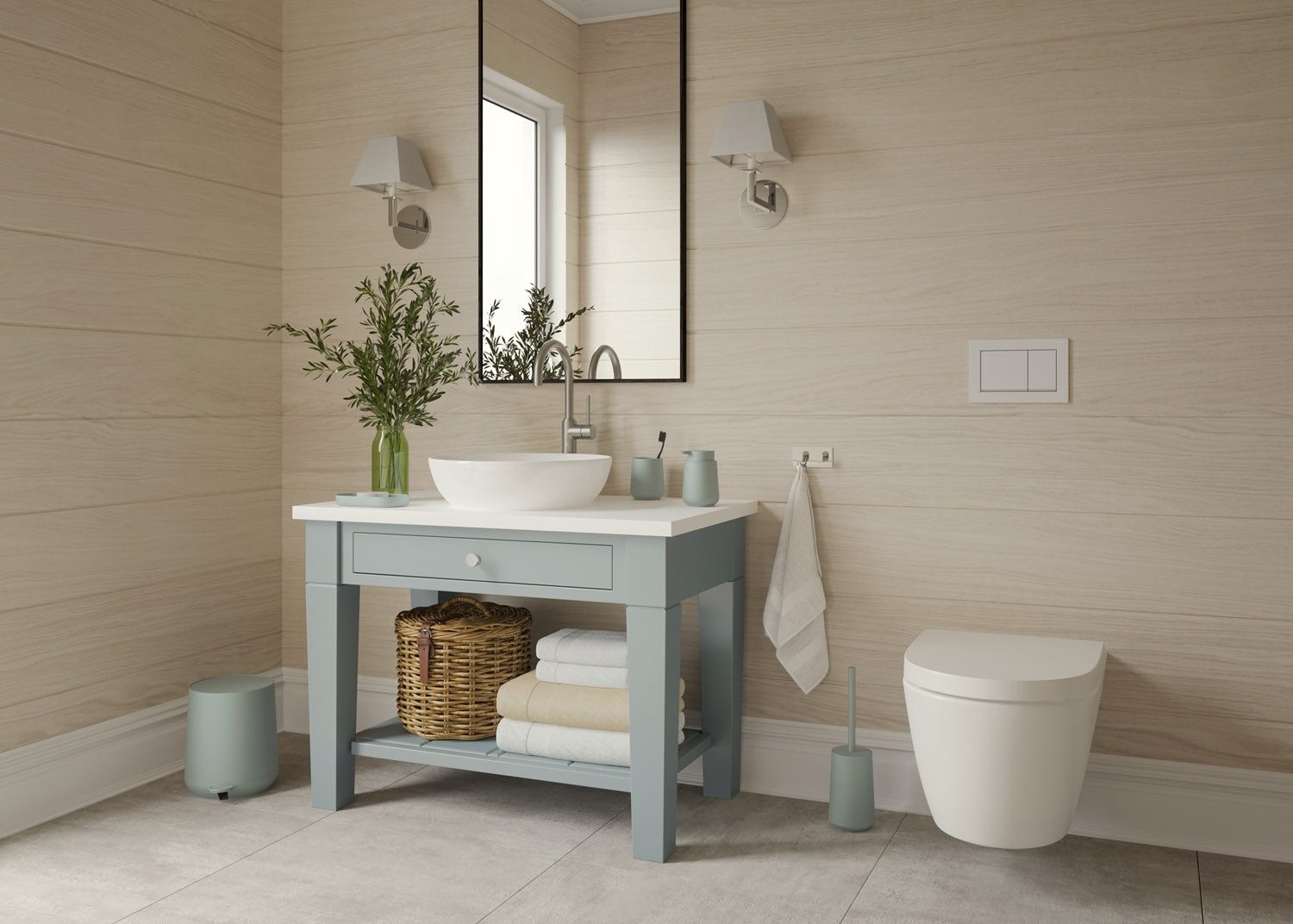 Smedbo WC-Garnitur BG573 FREE, Eukalyptusgrün, matte günstig online kaufen