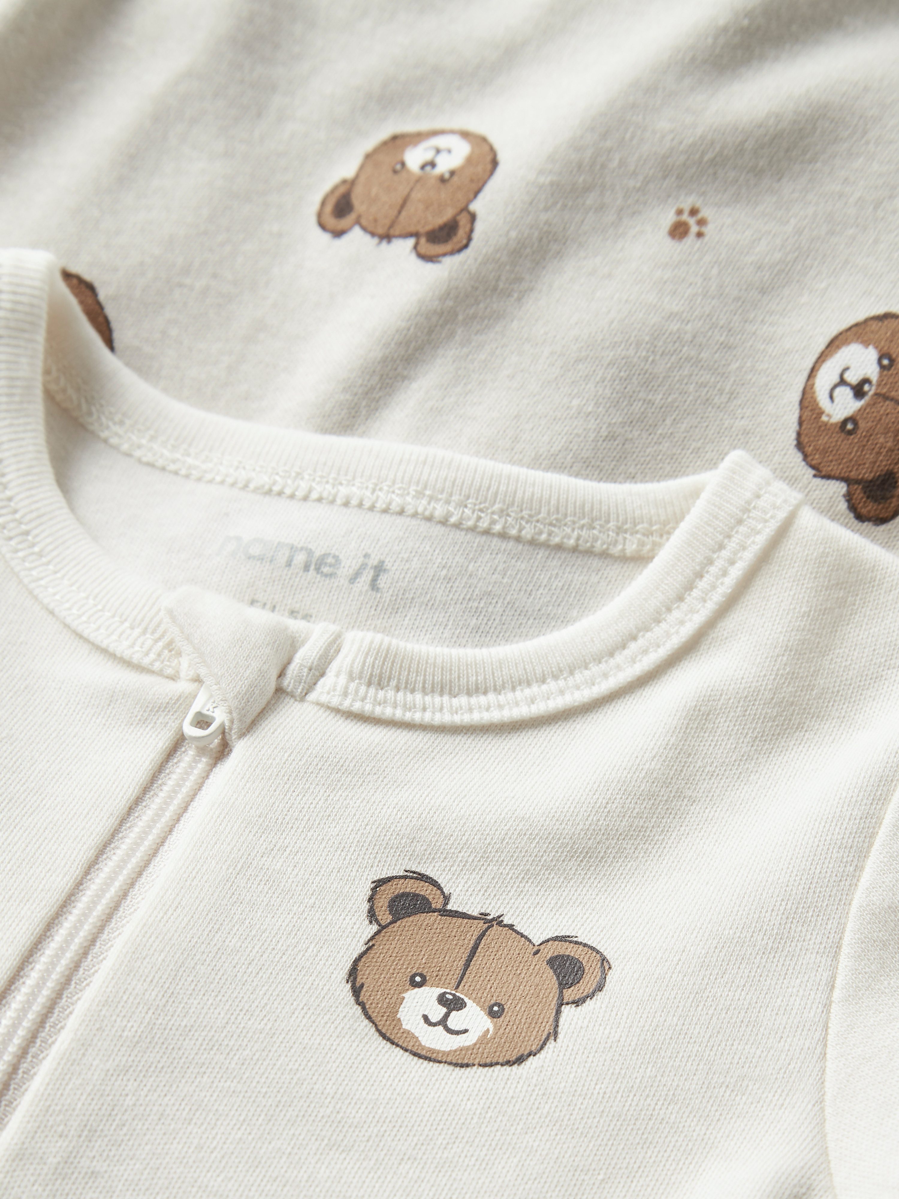 Name It Schlafoverall NBNNIGHTSUIT 2P ZIP FF PUMICE BEAR NOOS (Packung, 2-tlg)