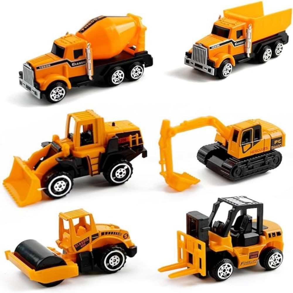 Fivejoy Spielzeug-Bagger Kinder Baustellenfahrzeuge, Baustelle, Minibagger Kuchendekoration, (6-tlg)