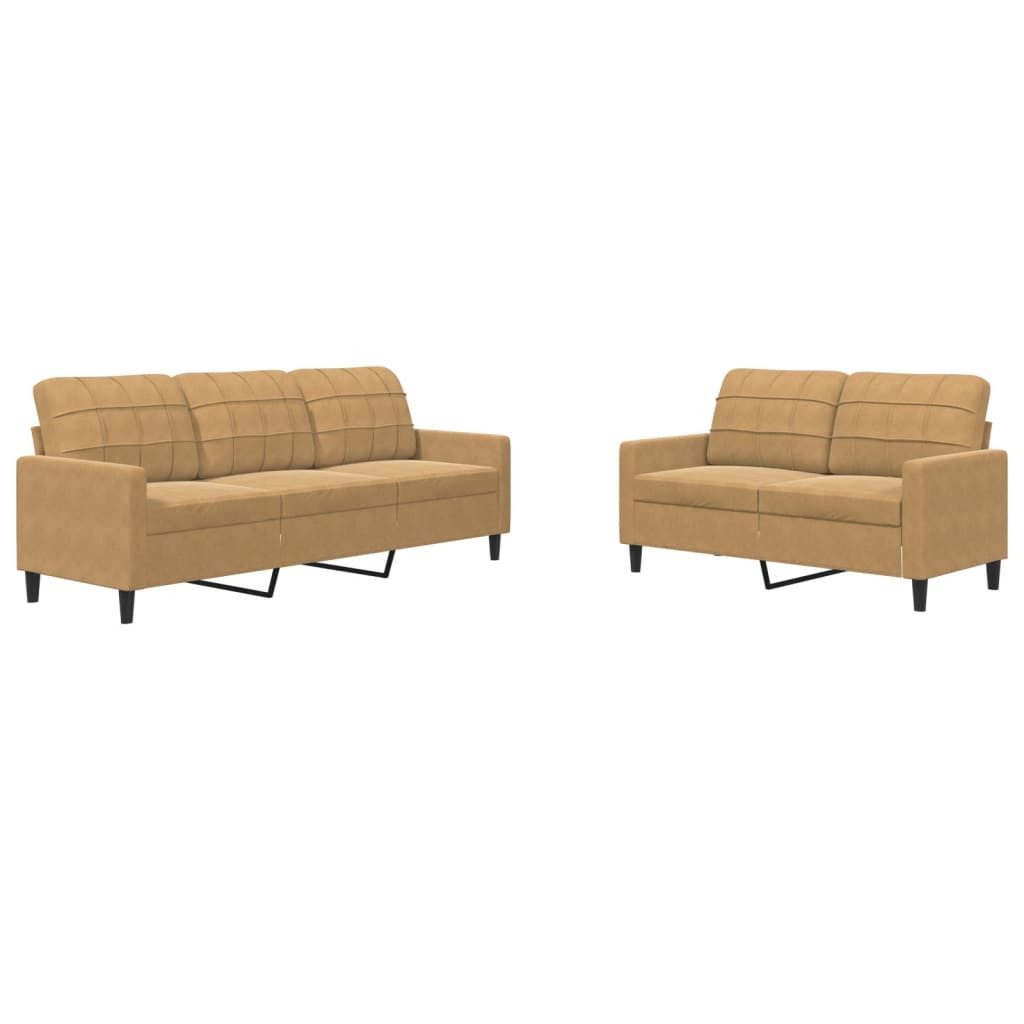 vidaXL Sofa 2-tlg. Sofagarnitur mit Kissen günstig online kaufen