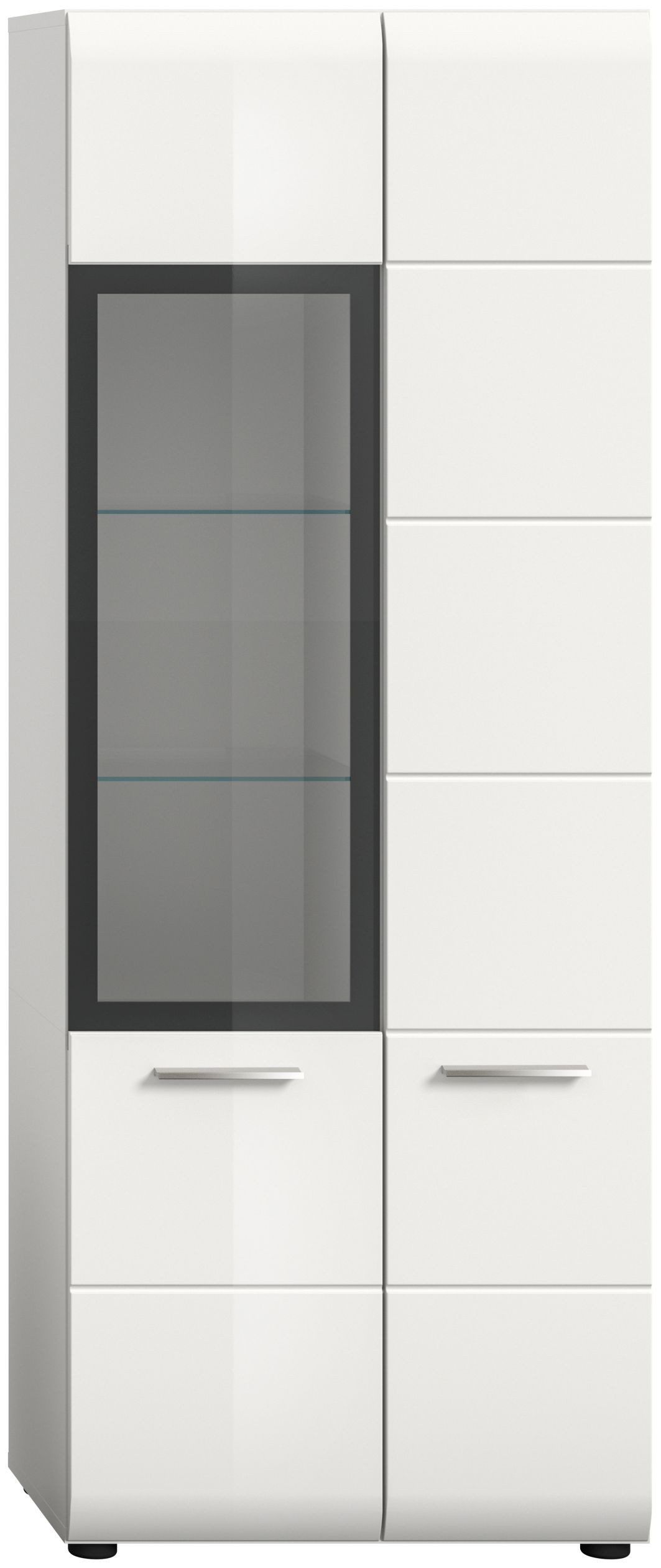 xonox.home Vitrine in weiß hochglanz tiefzieh/weiß Nachbildung B/H/T: 60 x 160 x 34 cm
